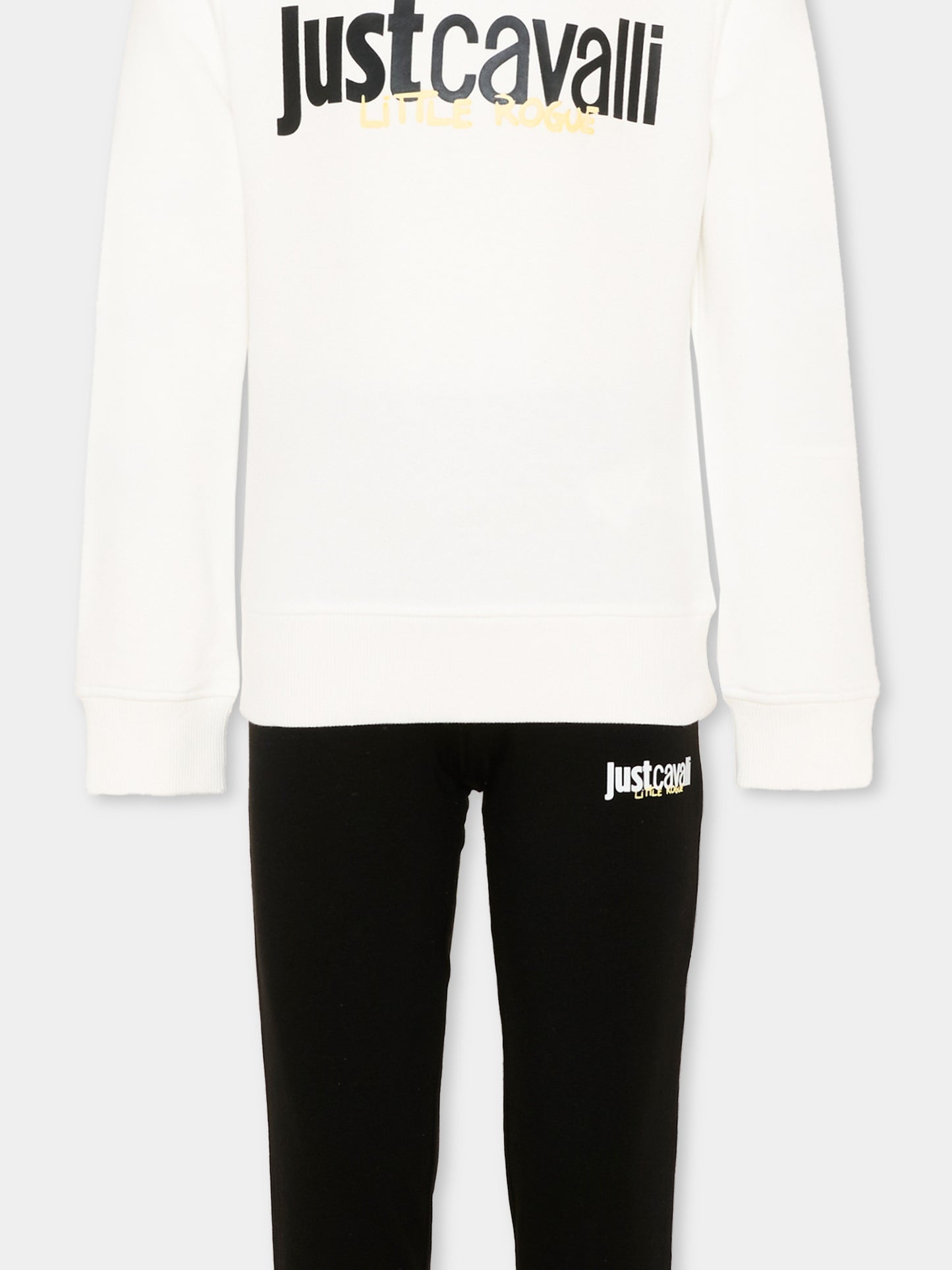 Completo sportivo bianco per bambina con logo,Just Cavalli Kids,JGP26011CF WHITE