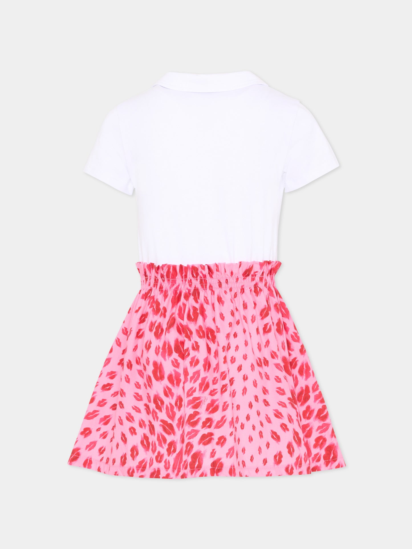 Vestito bianco per bambina con stampa baci,Just Cavalli Kids,JIP26013VE WHITE