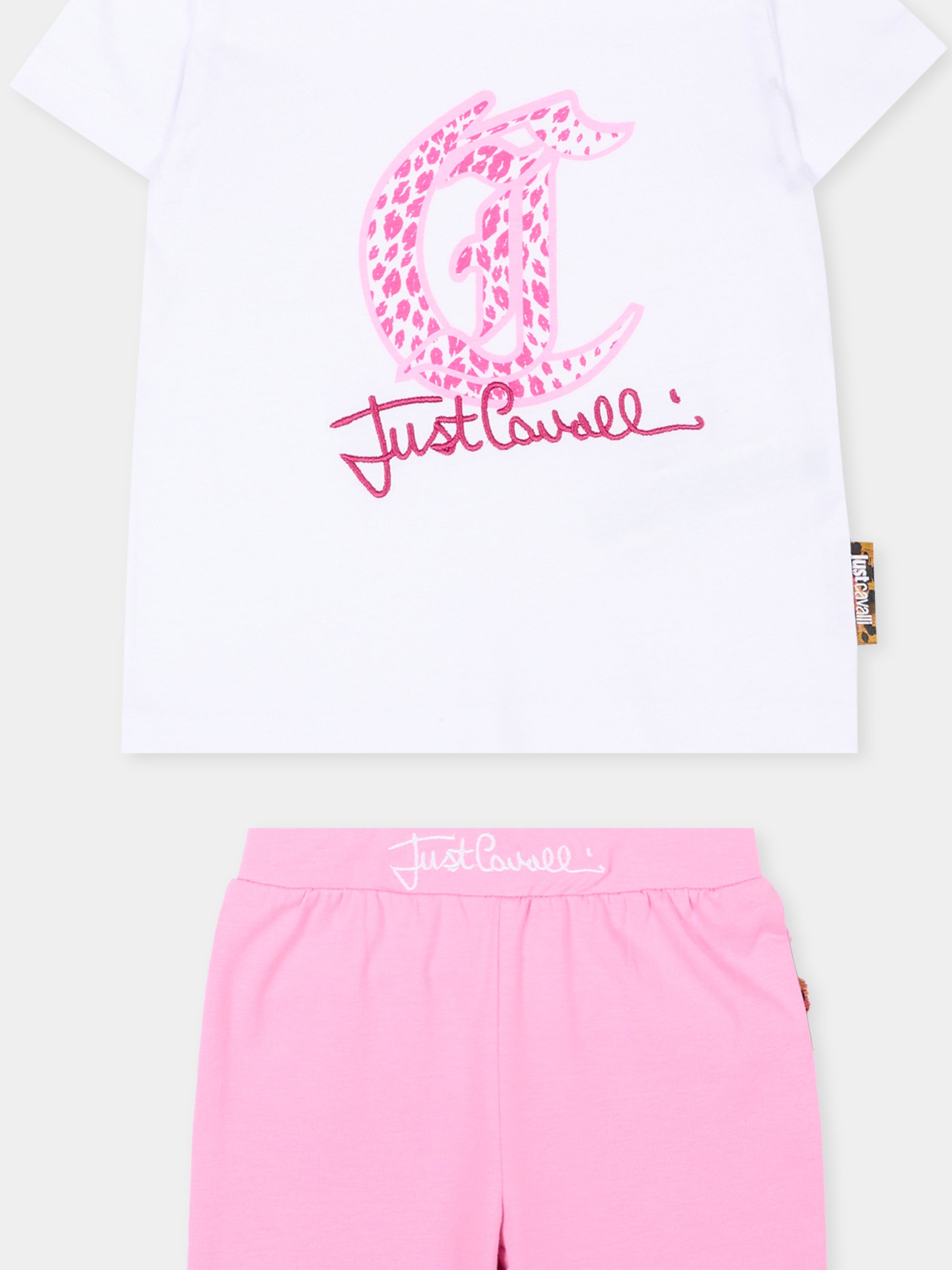 Completo sportivo bianco per neonata con logo,Just Cavalli Kids,JIP26015CJ WHITE