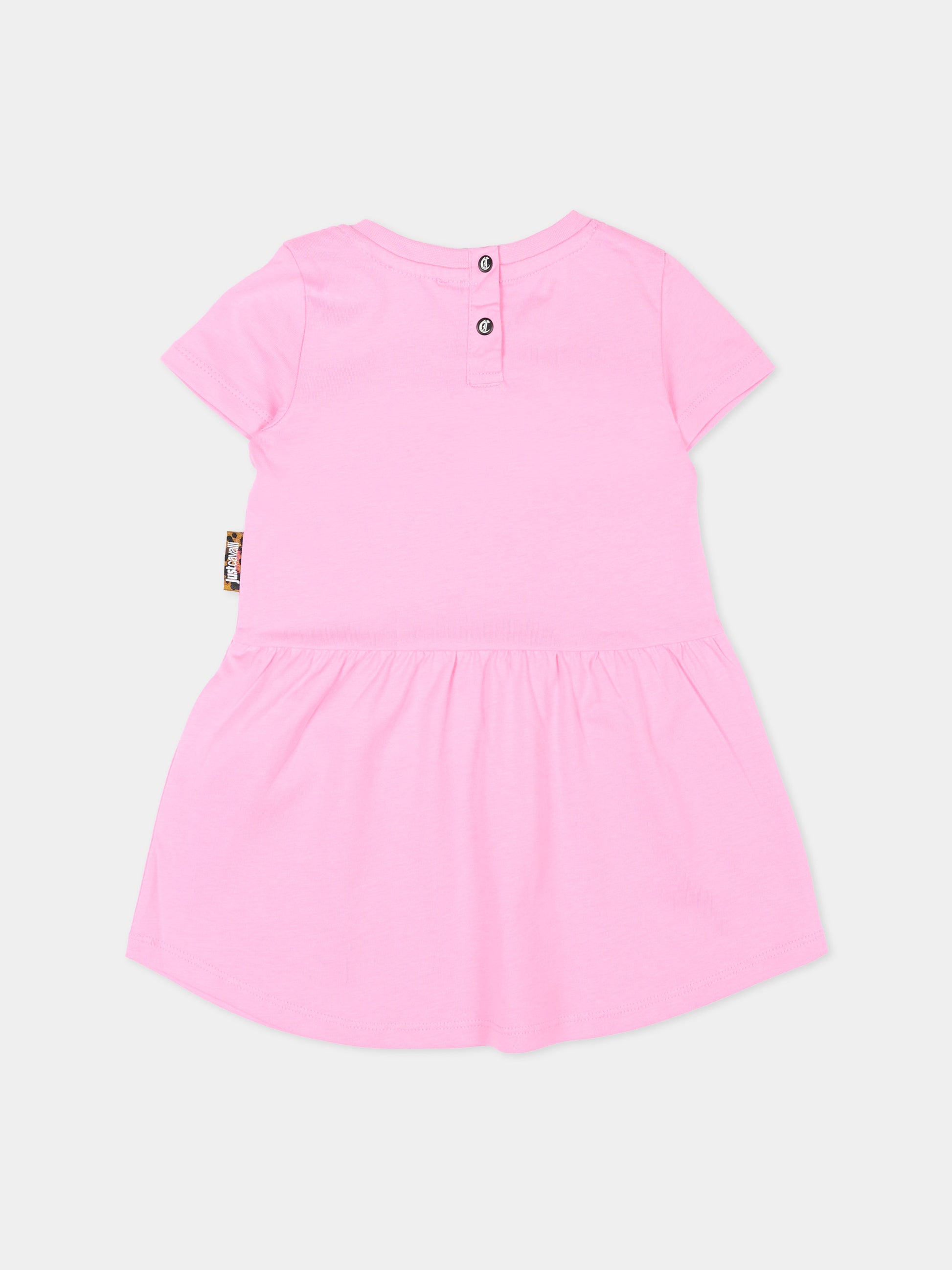 Vestito rosa per neonata con logo,Just Cavalli Kids,JIP26026VE PINK BEGONIA