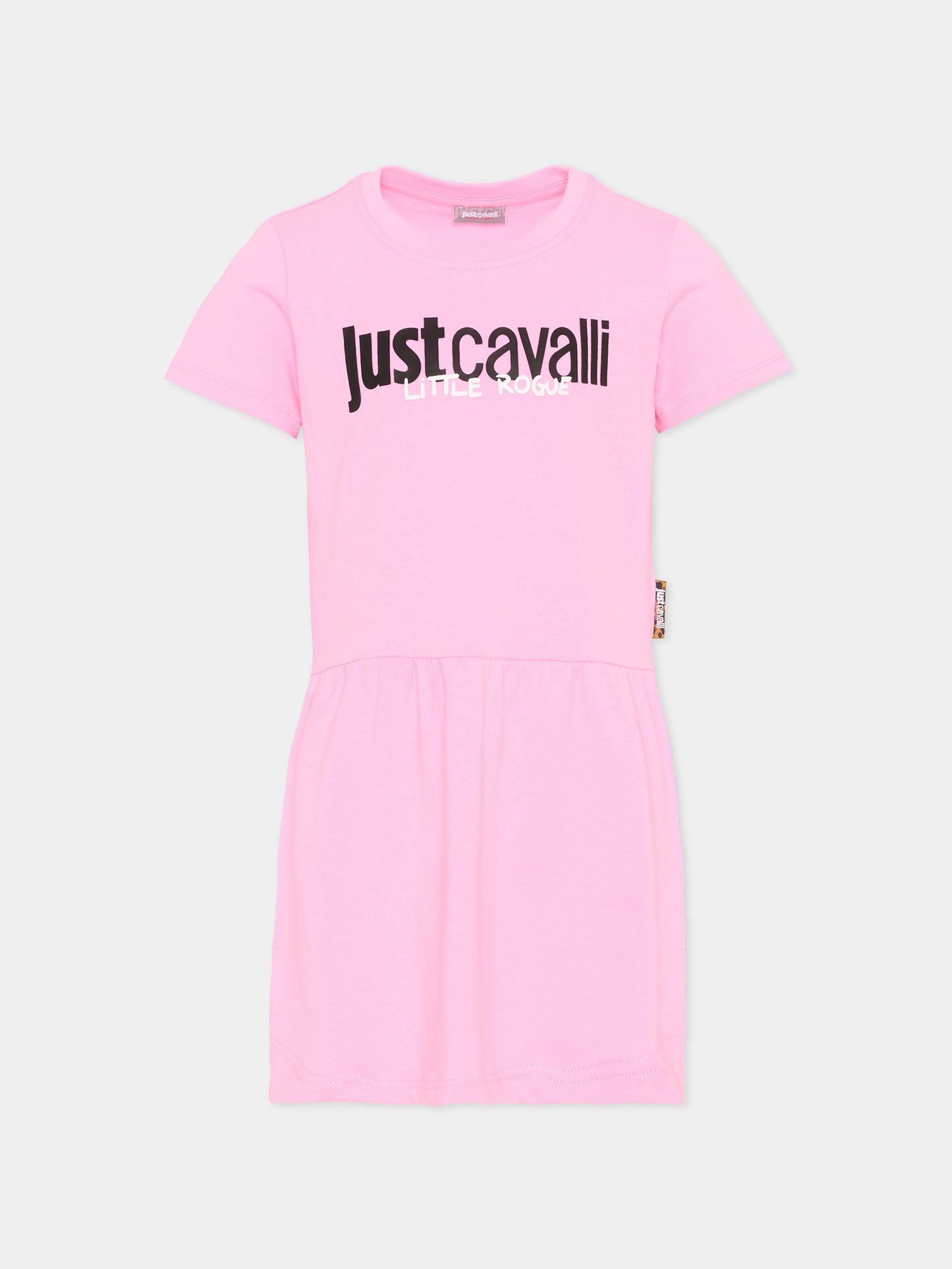 Vestito rosa per bambina con logo,Just Cavalli Kids,JIP26026VE PINK BEGONIA