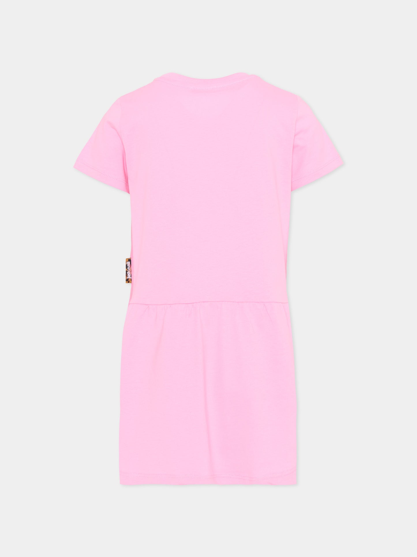 Vestito rosa per bambina con logo,Just Cavalli Kids,JIP26026VE PINK BEGONIA