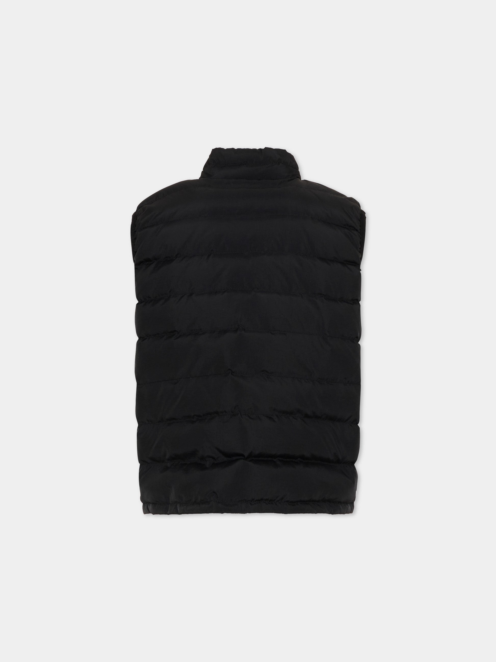 Gilet nero reversibile per bambino con logo,Just Cavalli Kids,JIP26040PI BLACK