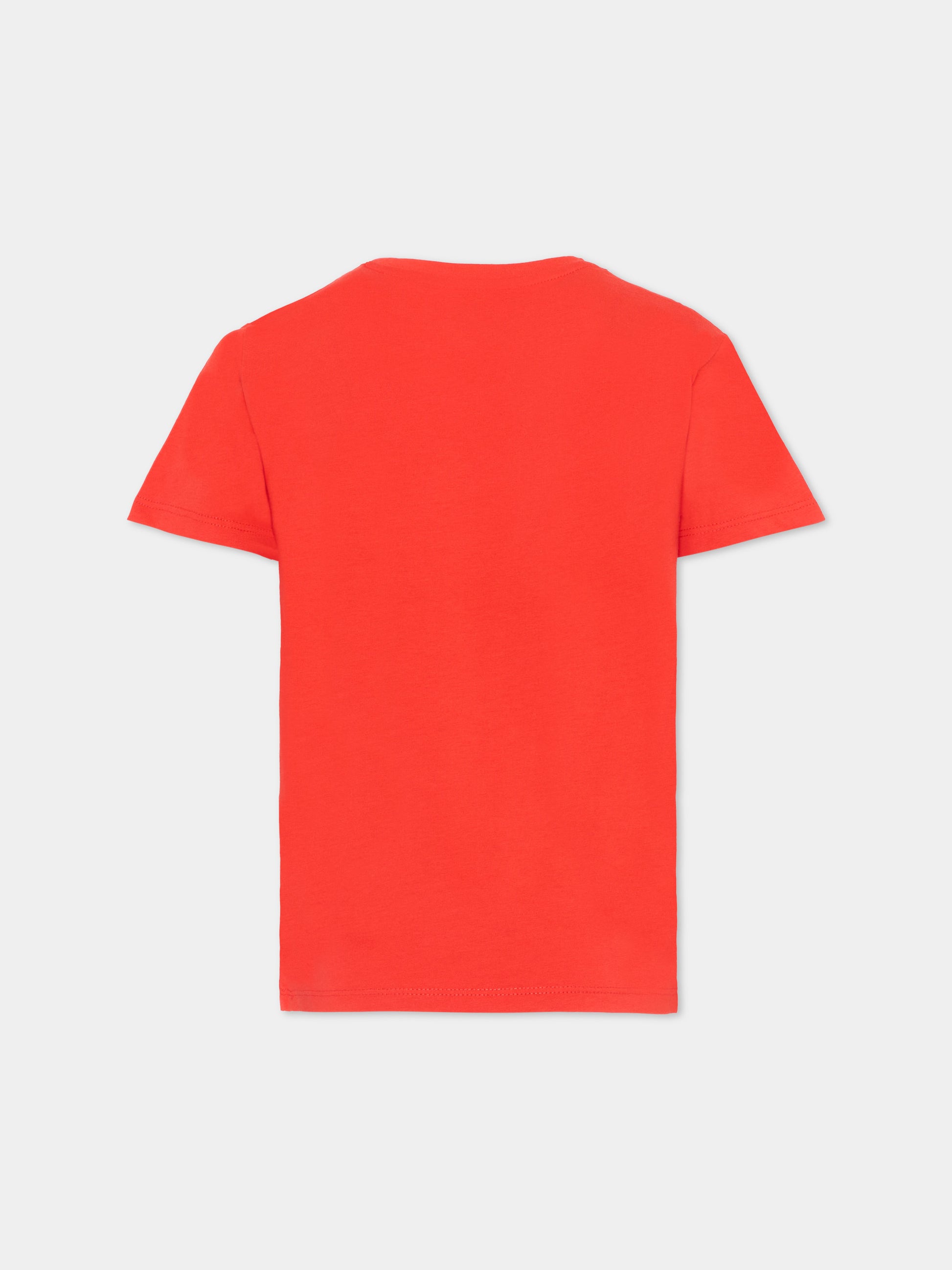 T-Shirt rossa per bambino con logo,Just Cavalli Kids,JIP26047TS RED FLAME SCARLAT