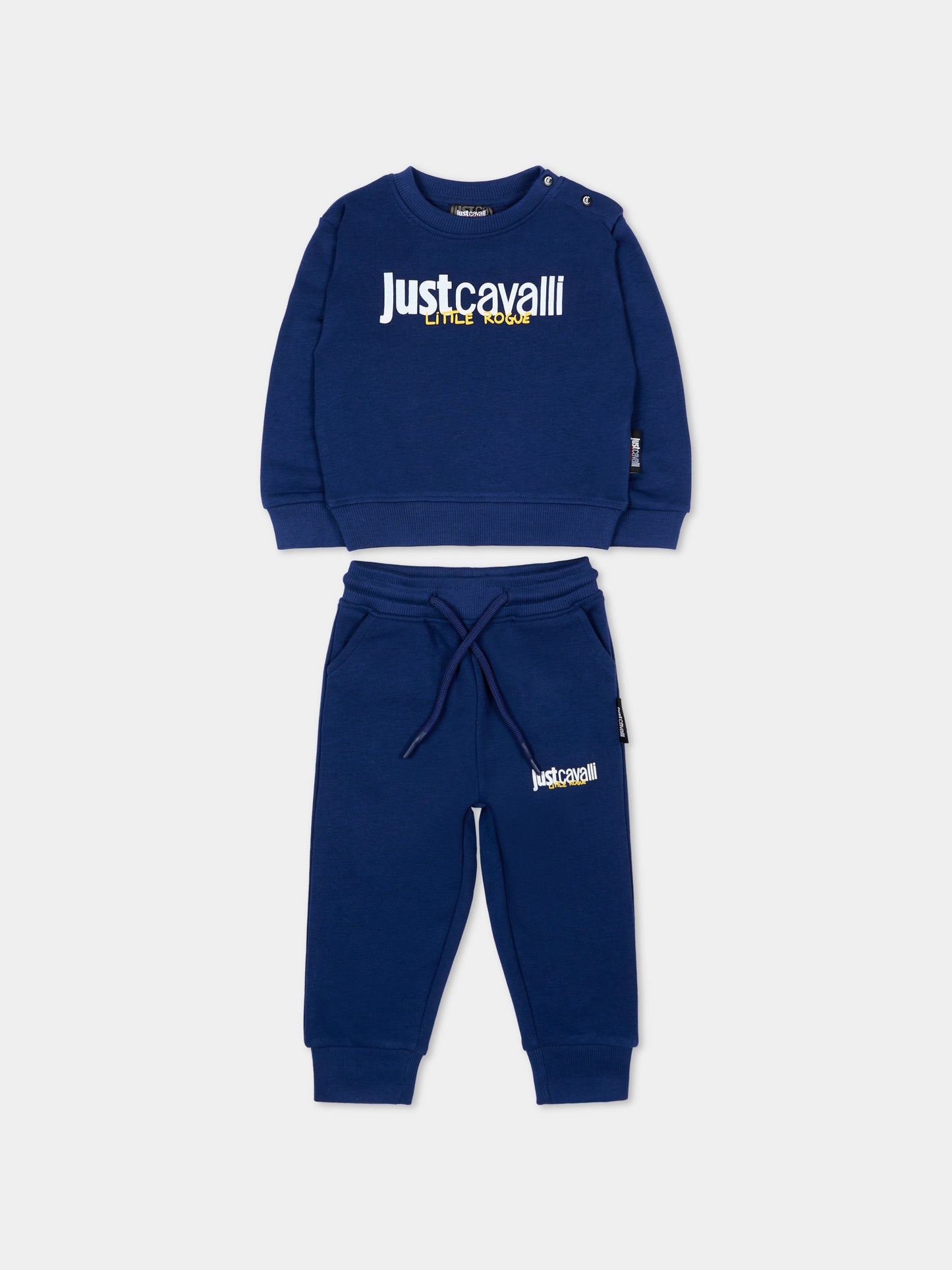 Completo sportivo blu per neonato con logo,Just Cavalli Kids,JIP26048CF BLUE BELLWHETHER