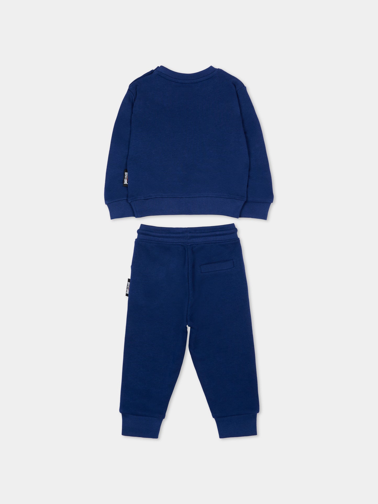 Completo sportivo blu per neonato con logo,Just Cavalli Kids,JIP26048CF BLUE BELLWHETHER