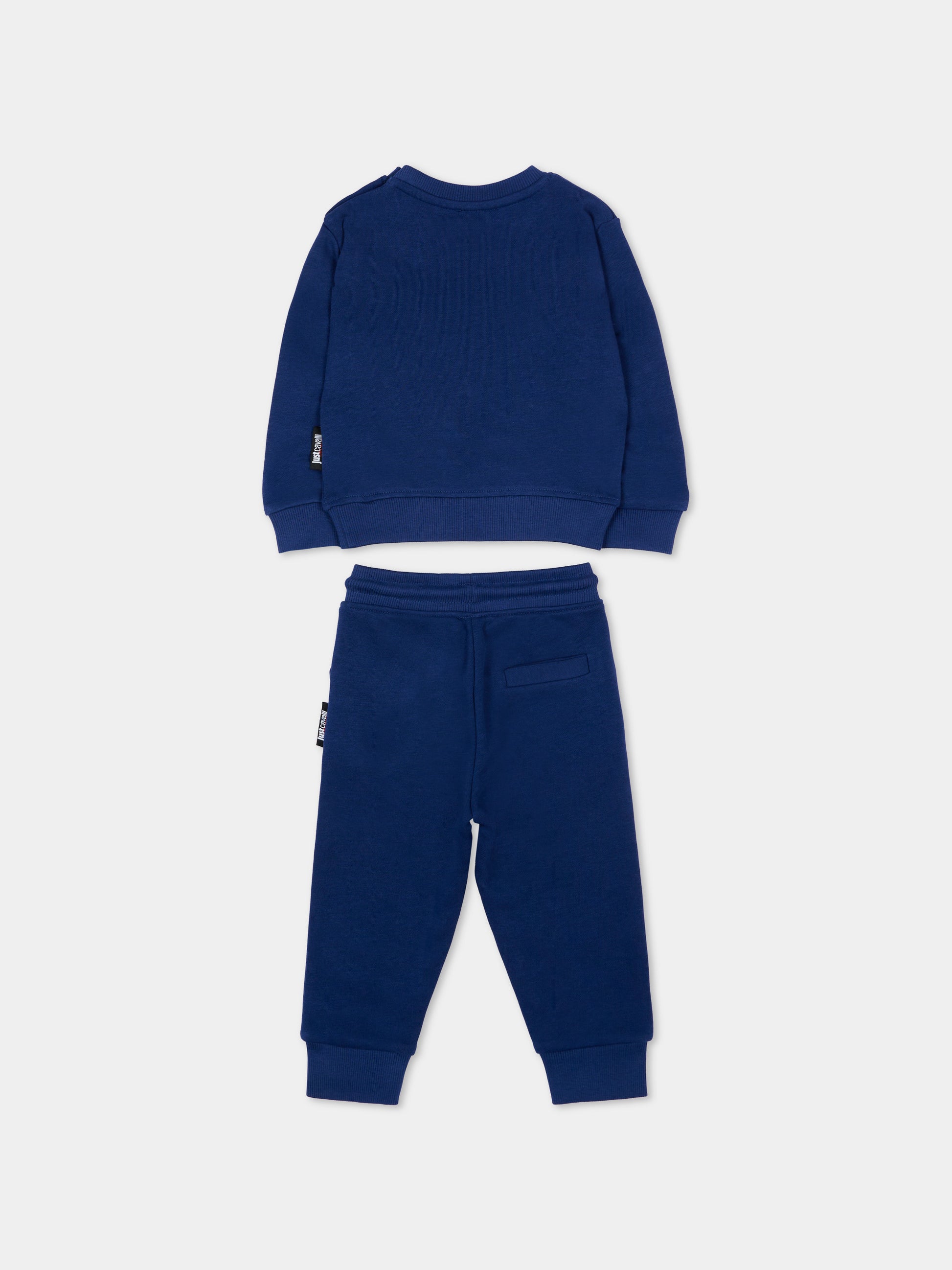 Completo sportivo blu per neonato con logo,Just Cavalli Kids,JIP26048CF BLUE BELLWHETHER