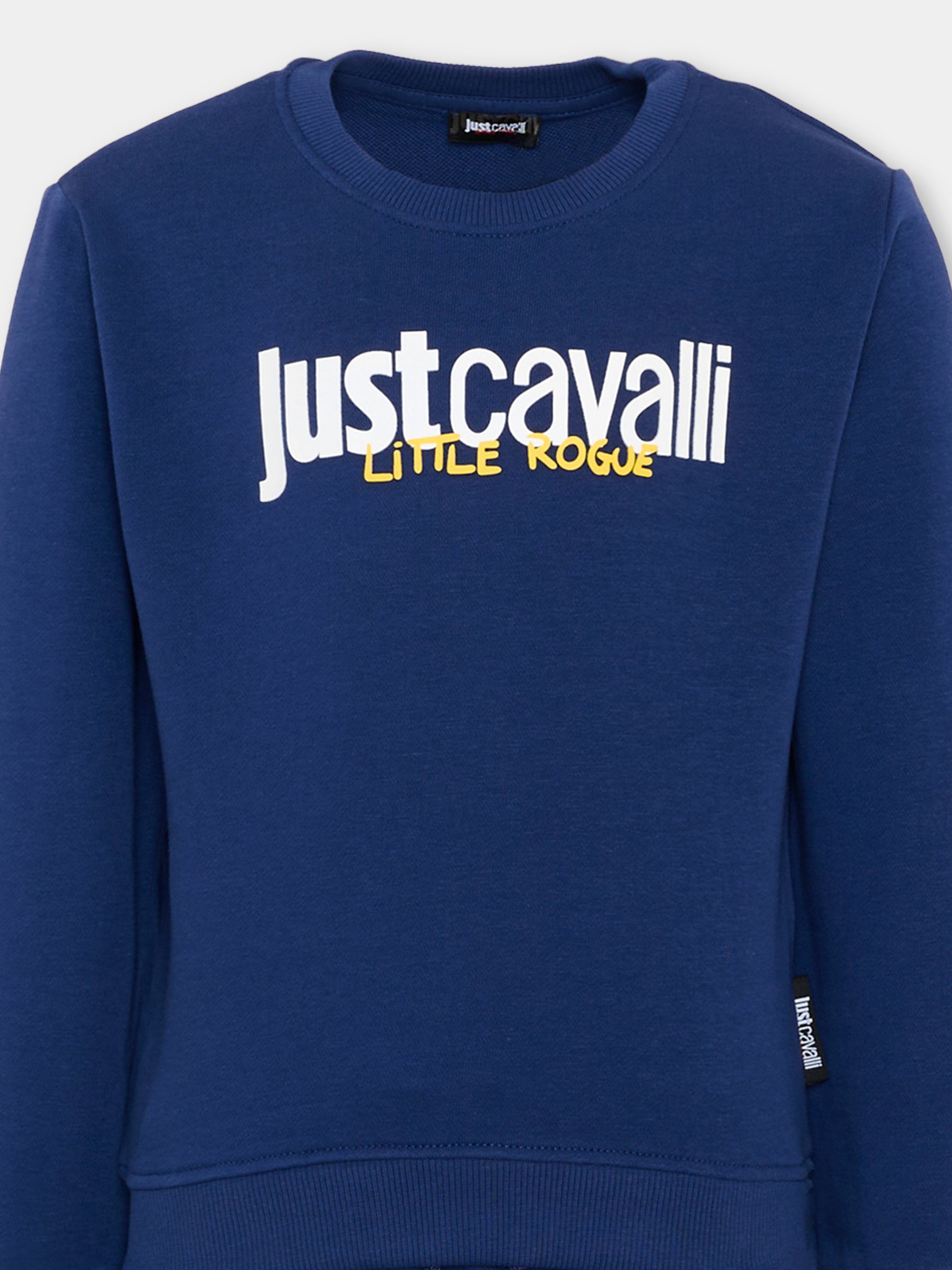 Completo sportivo blu per bambino con logo,Just Cavalli Kids,JIP26048CF BLUE BELLWHETHER