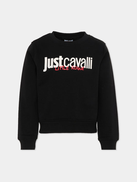 Felpa nera per bambino con logo,Just Cavalli Kids,JBP26009FE BLACK