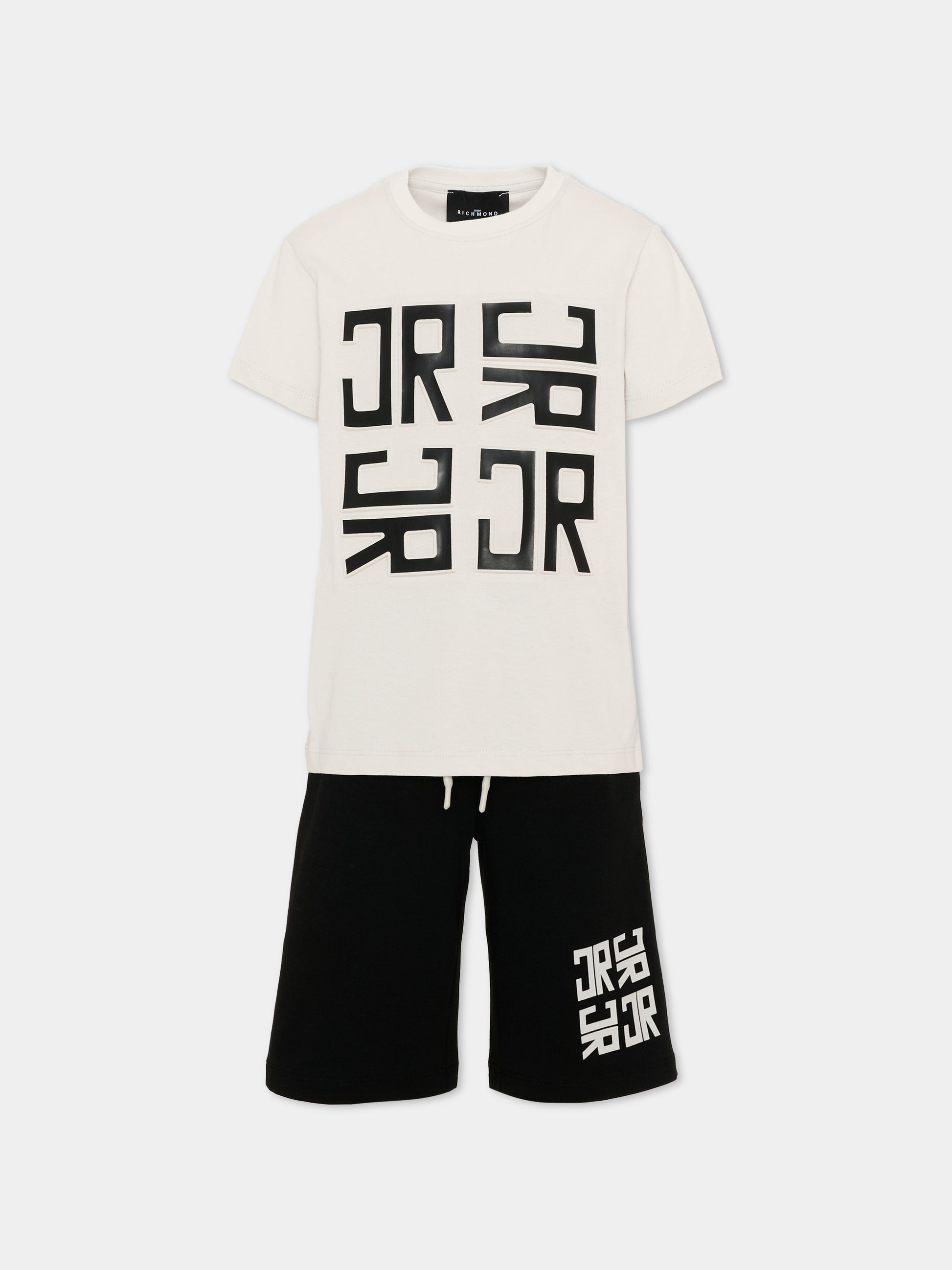 Completo sportivo grigio per bambino con logo,Richmond,RBP26007CJ BLUE VAPOR