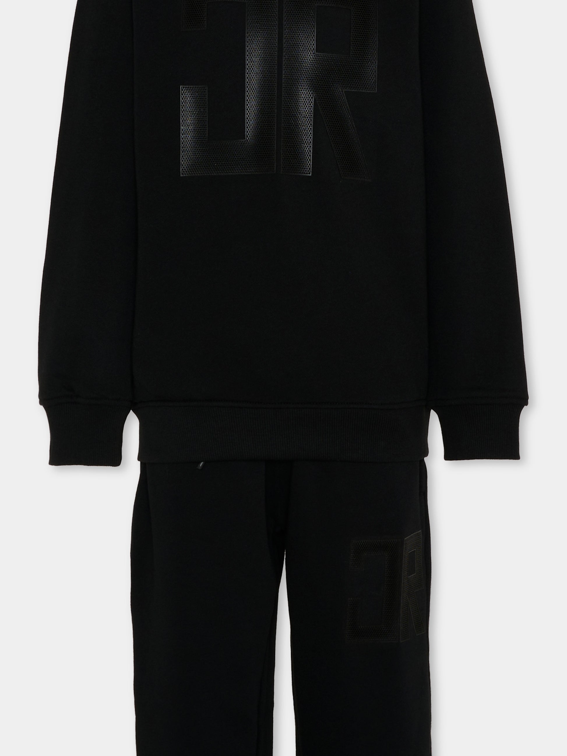 Completo sportivo nero per bambino con monogram,Richmond,RBP26011CF BLACK