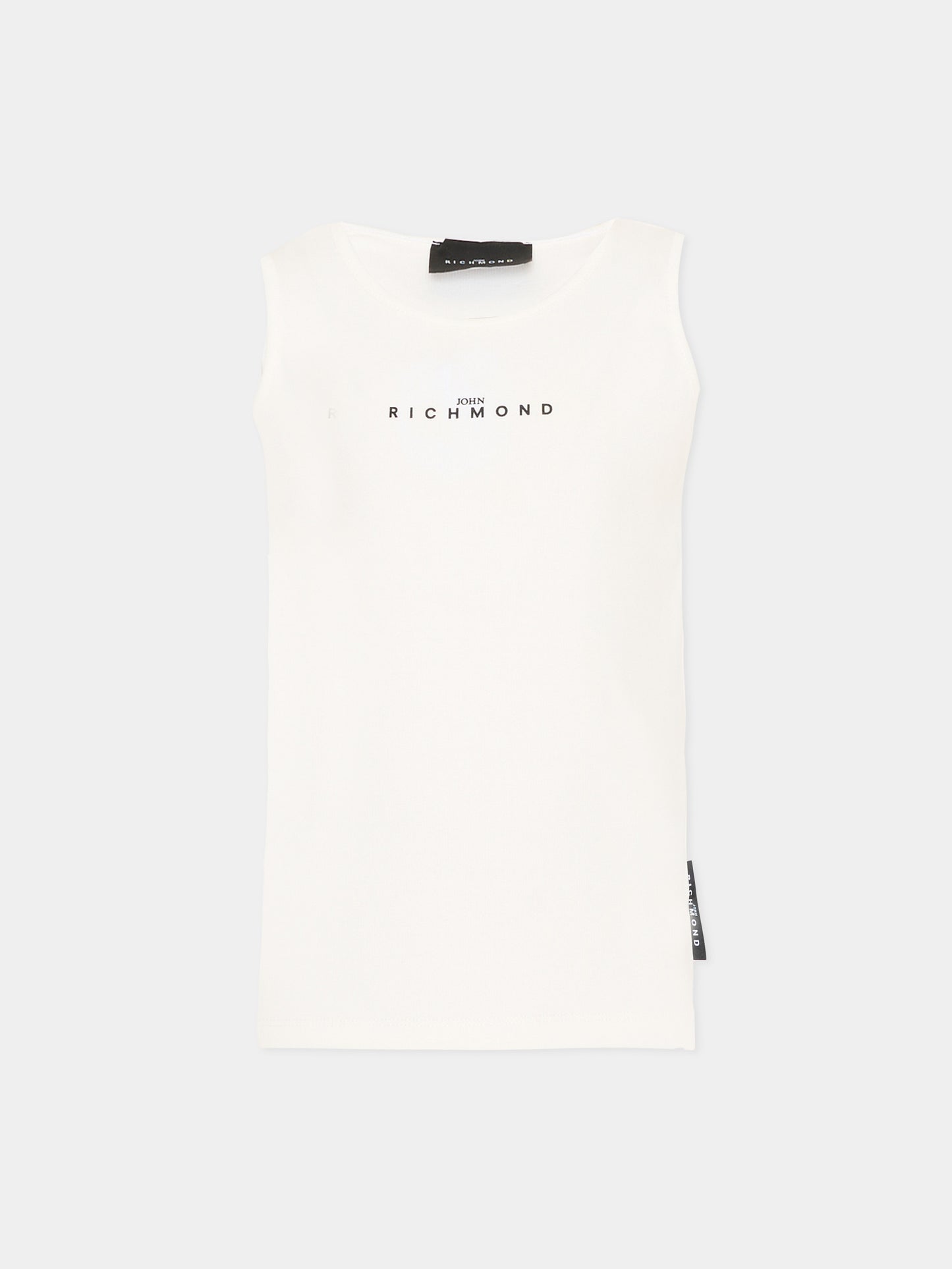 Canotta avorio per bambina con logo,Richmond,RGP26004CN OFF-WHITE