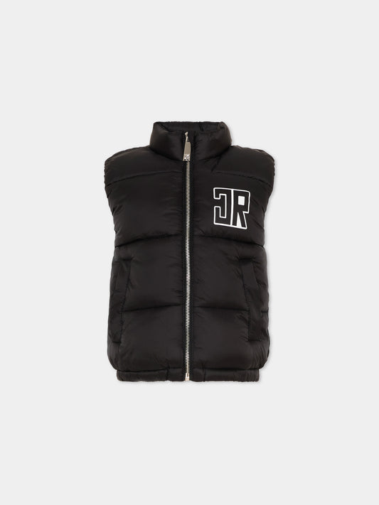 Gilet nero per bambino con logo,Richmond,RBP26031PI BLACK