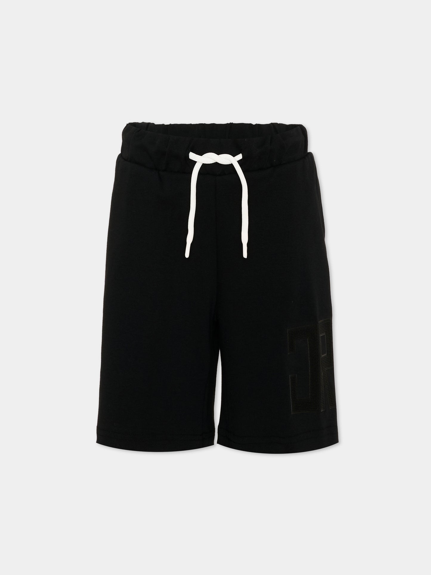 Shorts sportivi neri per bambino con logo,Richmond,RBP26010BE BLACK