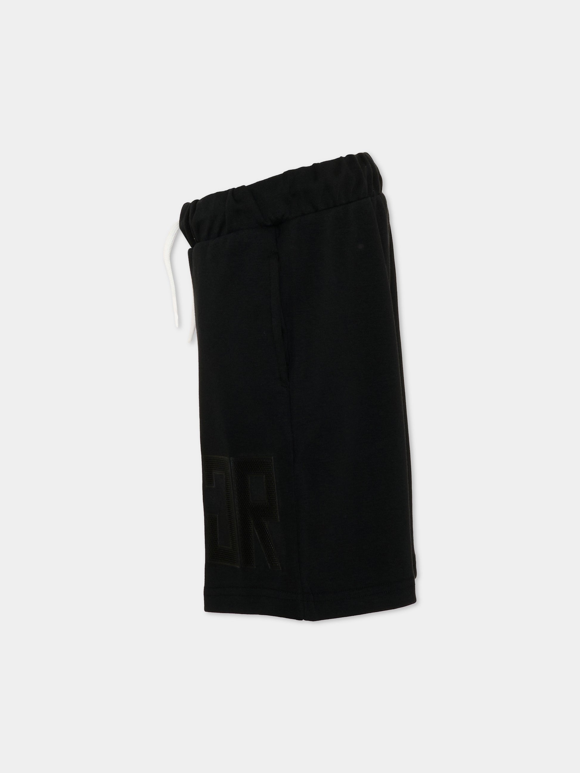 Shorts sportivi neri per bambino con logo,Richmond,RBP26010BE BLACK