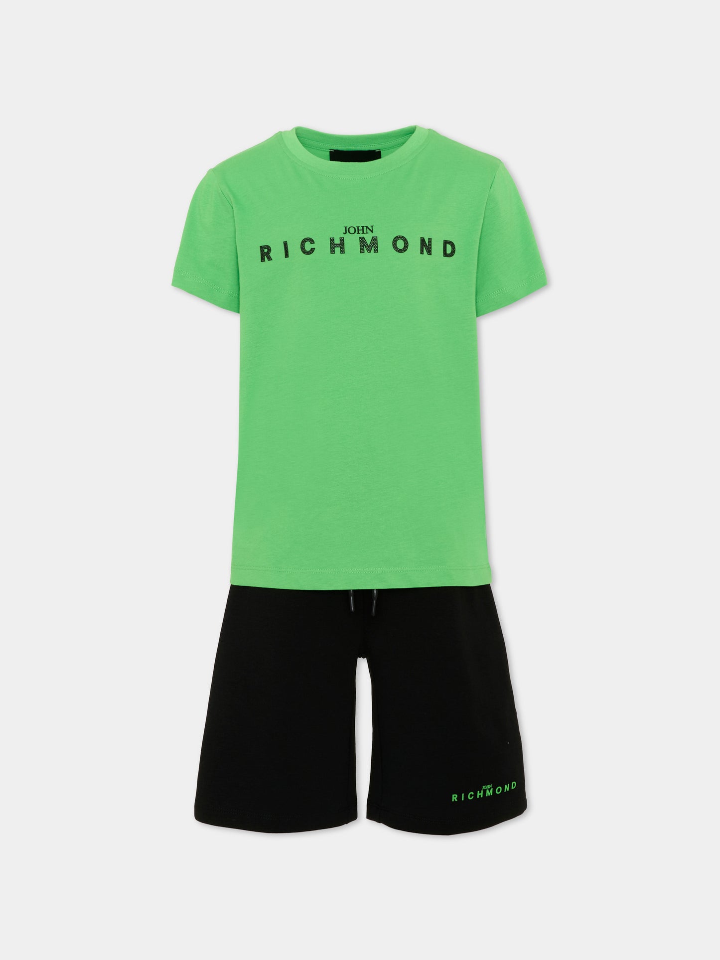 Completo sportivo verde per bambino con logo,Richmond,RBP26018CJ GREEN VIBRANT