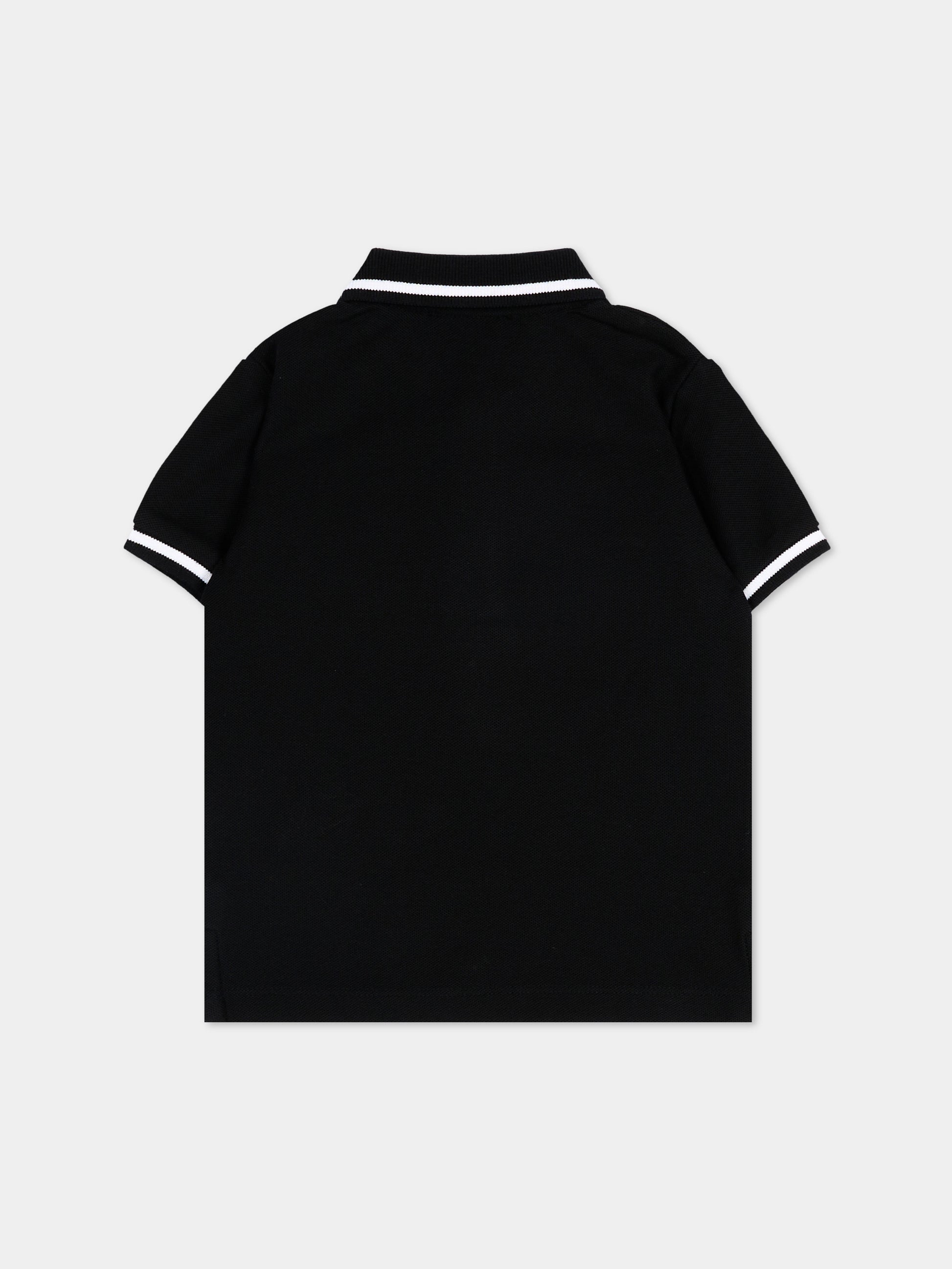 Polo nera per neonato con logo,Richmond,RIP26010PO BLACK