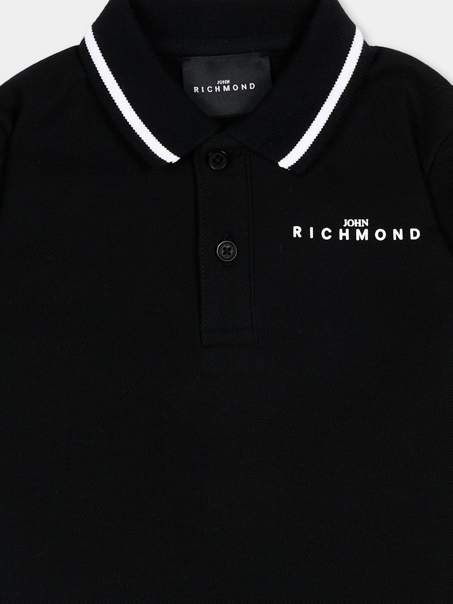 Polo nera per neonato con logo,Richmond,RIP26010PO BLACK