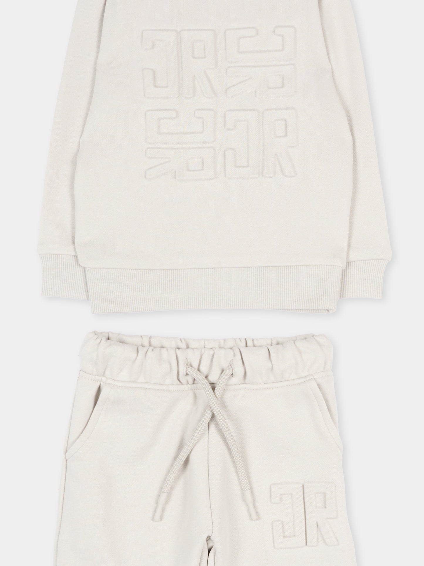 Completo sportivo grigio per neonato con monogram,Richmond,RIP26014CF BLUE VAPOR