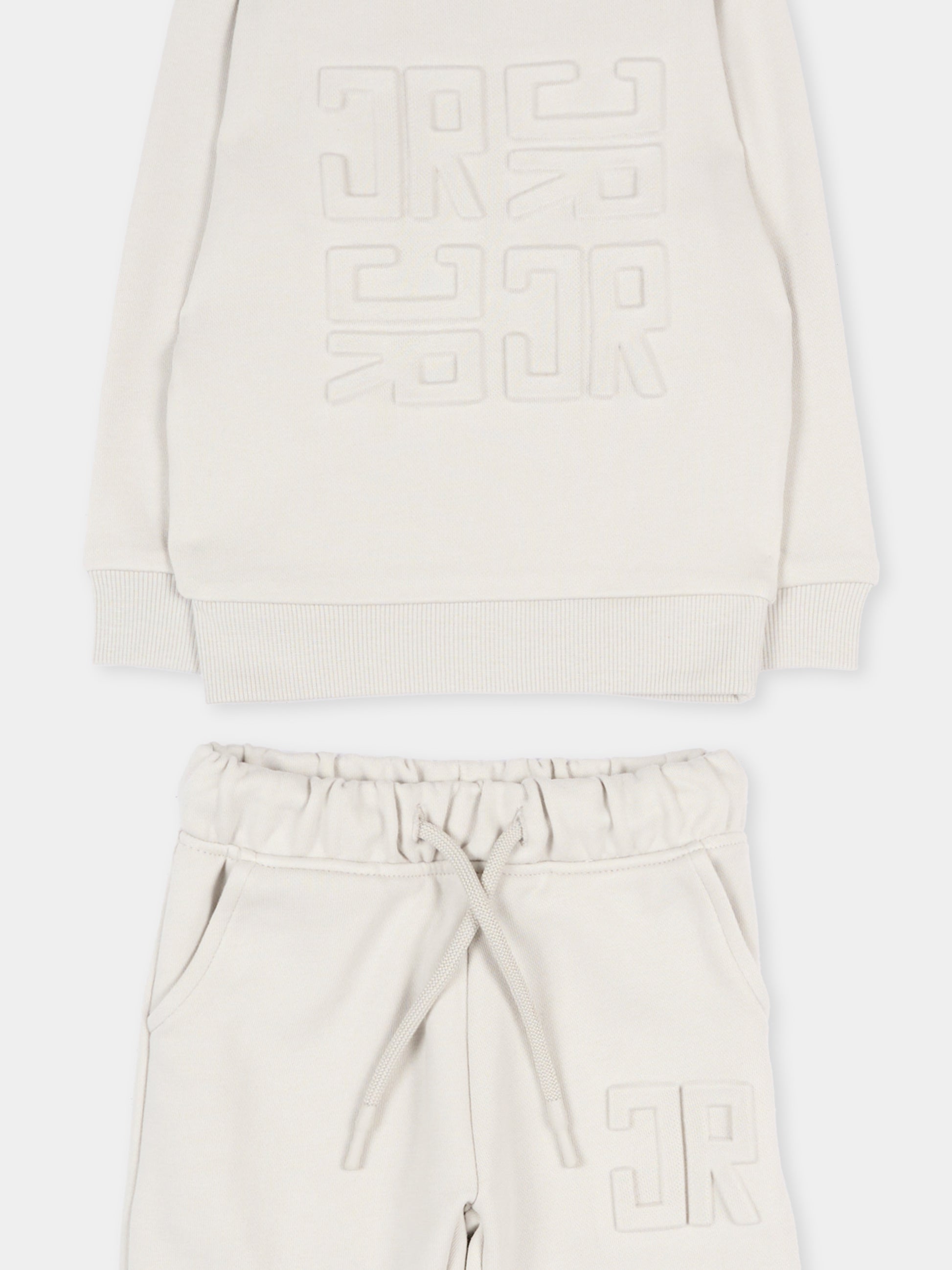 Completo sportivo grigio per neonato con monogram,Richmond,RIP26014CF BLUE VAPOR