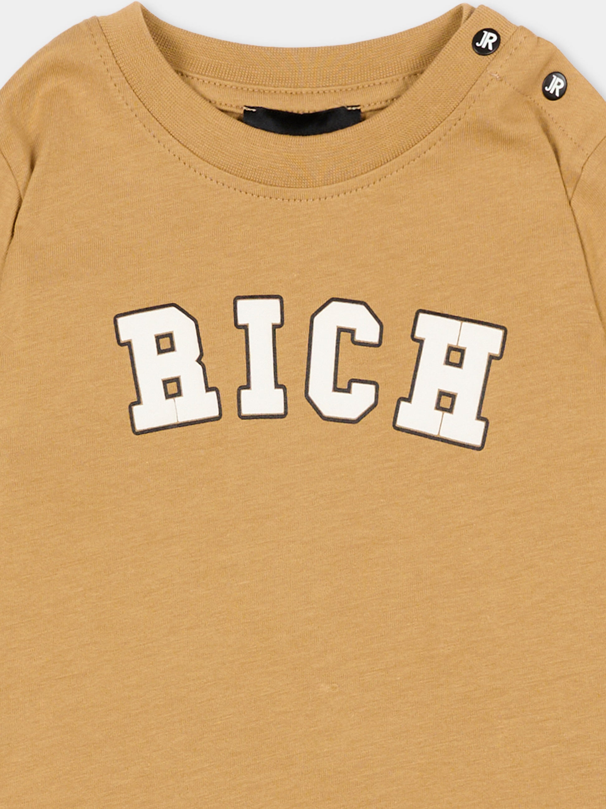 T-Shirt marrone per neonato con logo,Richmond,RIP26017TS BROWN CARTOUCHE
