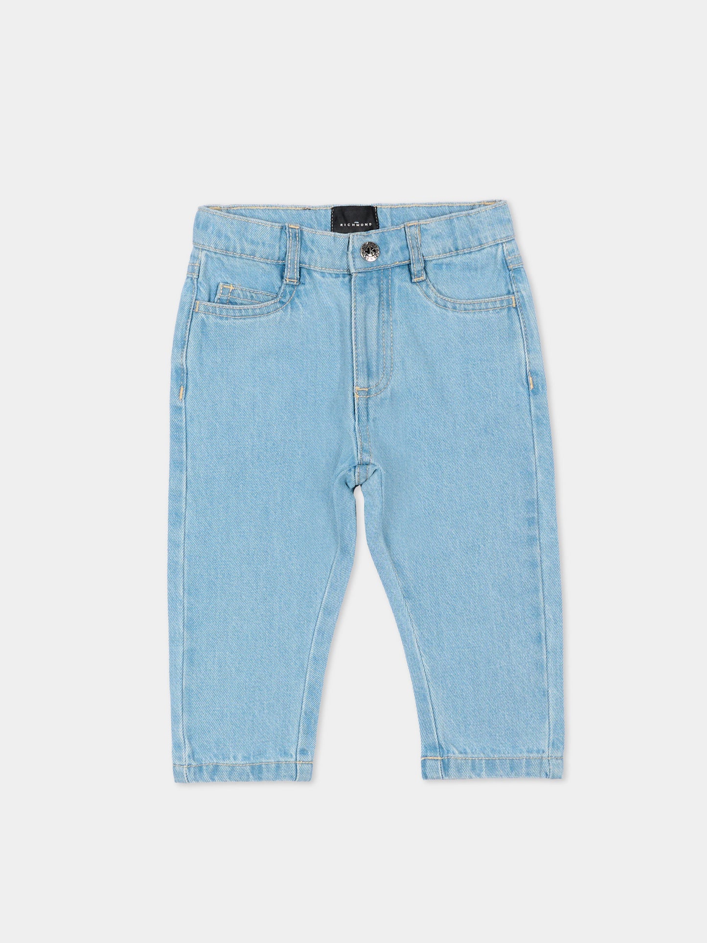 Jeans denim per neonati con logo,Richmond,RIP26024JE DENIM BLUE LIGHT