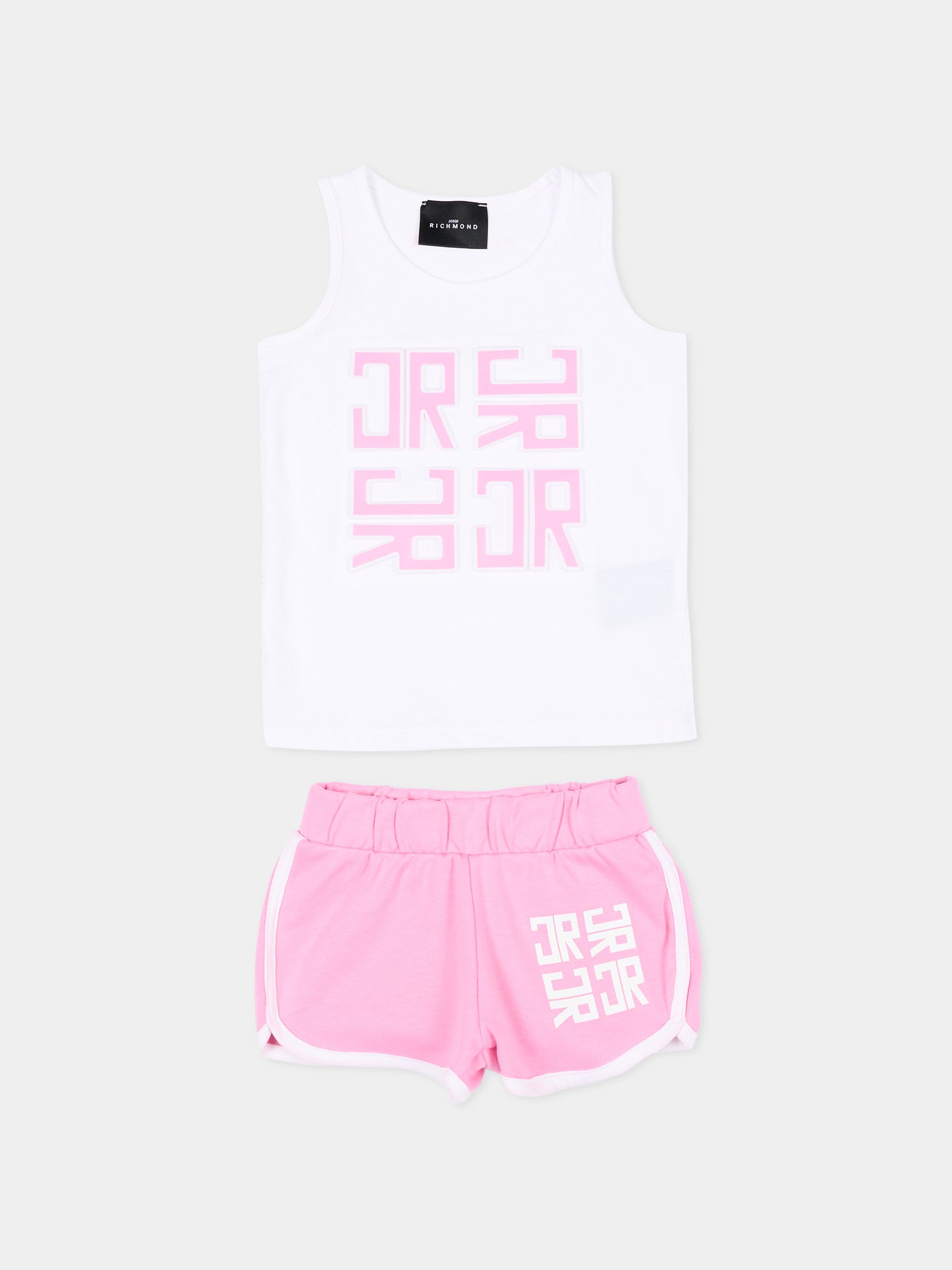 Completo sportivo bianco per neonata con logo,Richmond,RIP26028CJ WHITE