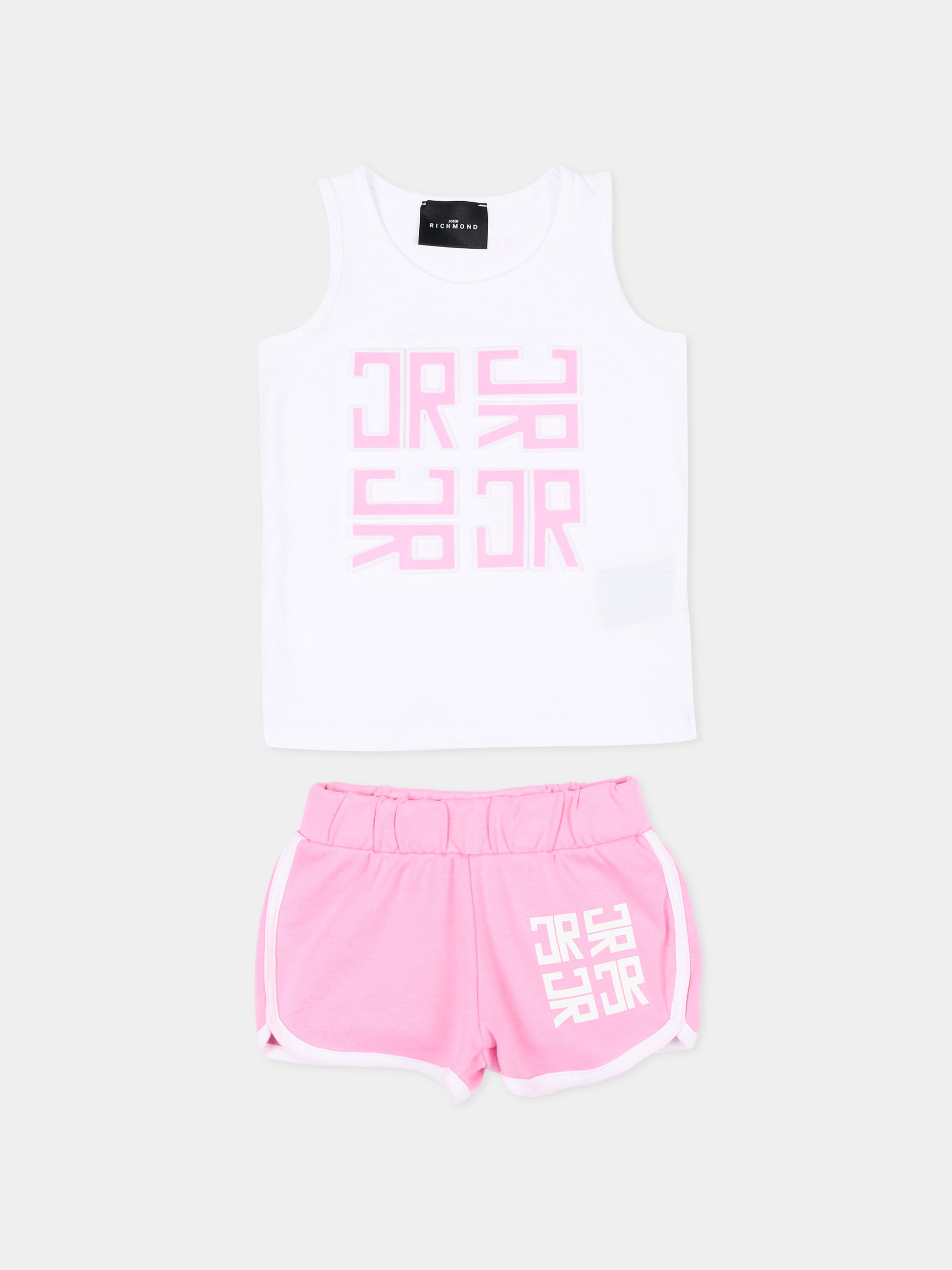 Completo sportivo bianco per neonata con logo,Richmond,RIP26028CJ WHITE
