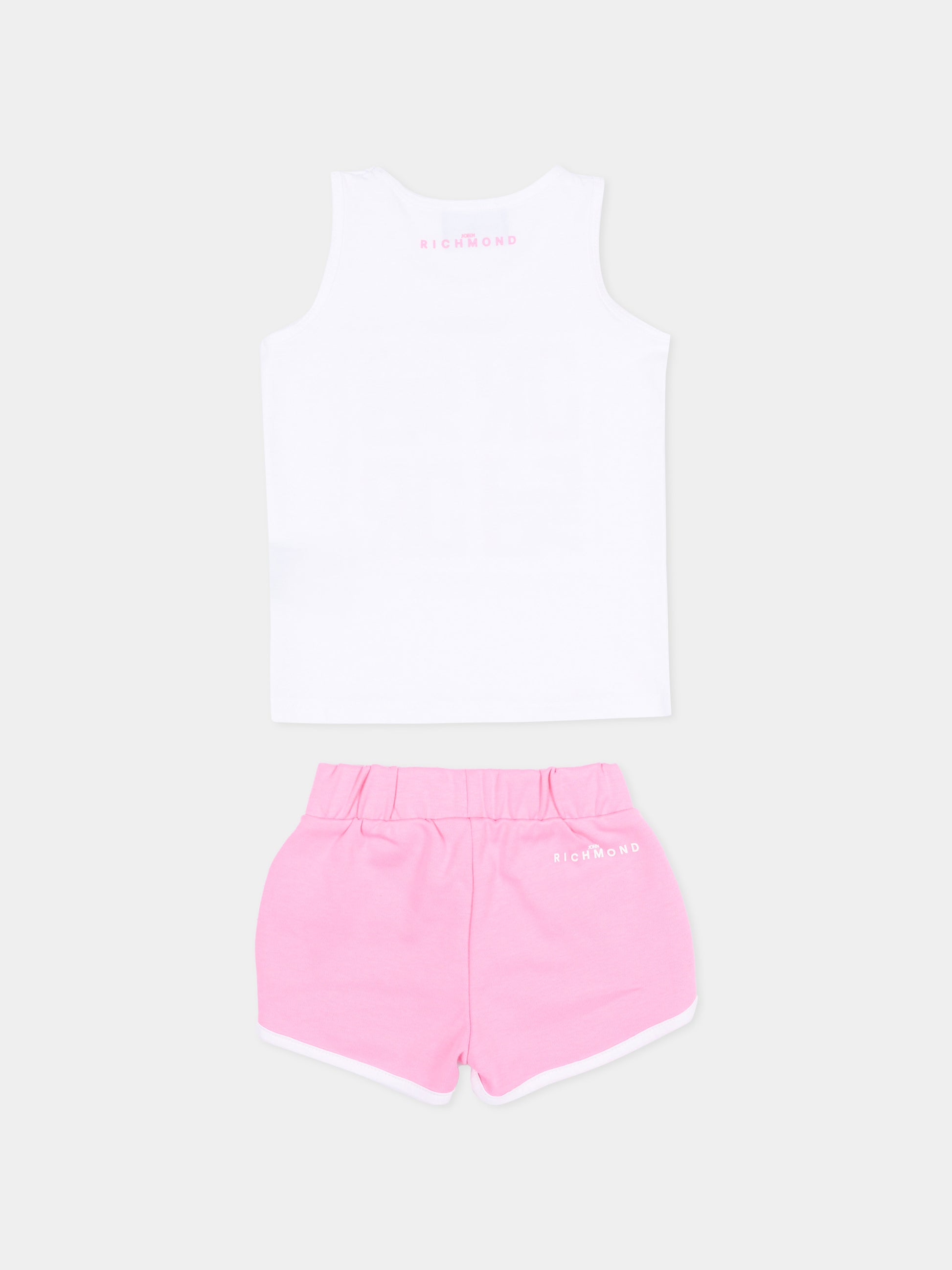 Completo sportivo bianco per neonata con logo,Richmond,RIP26028CJ WHITE