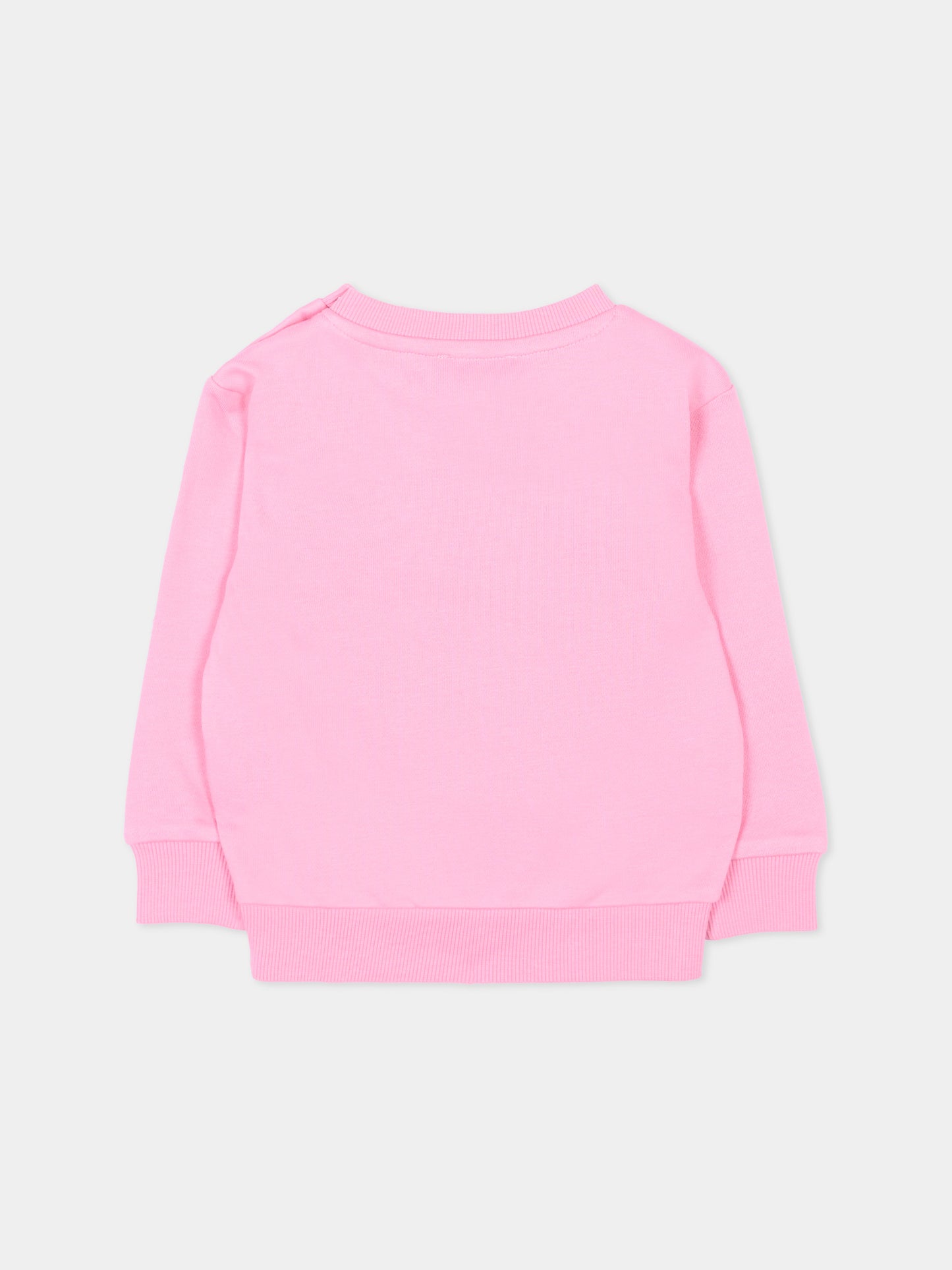 Felpa rosa per neonata con logo,Richmond,RIP26036FE PINK BEGONIA