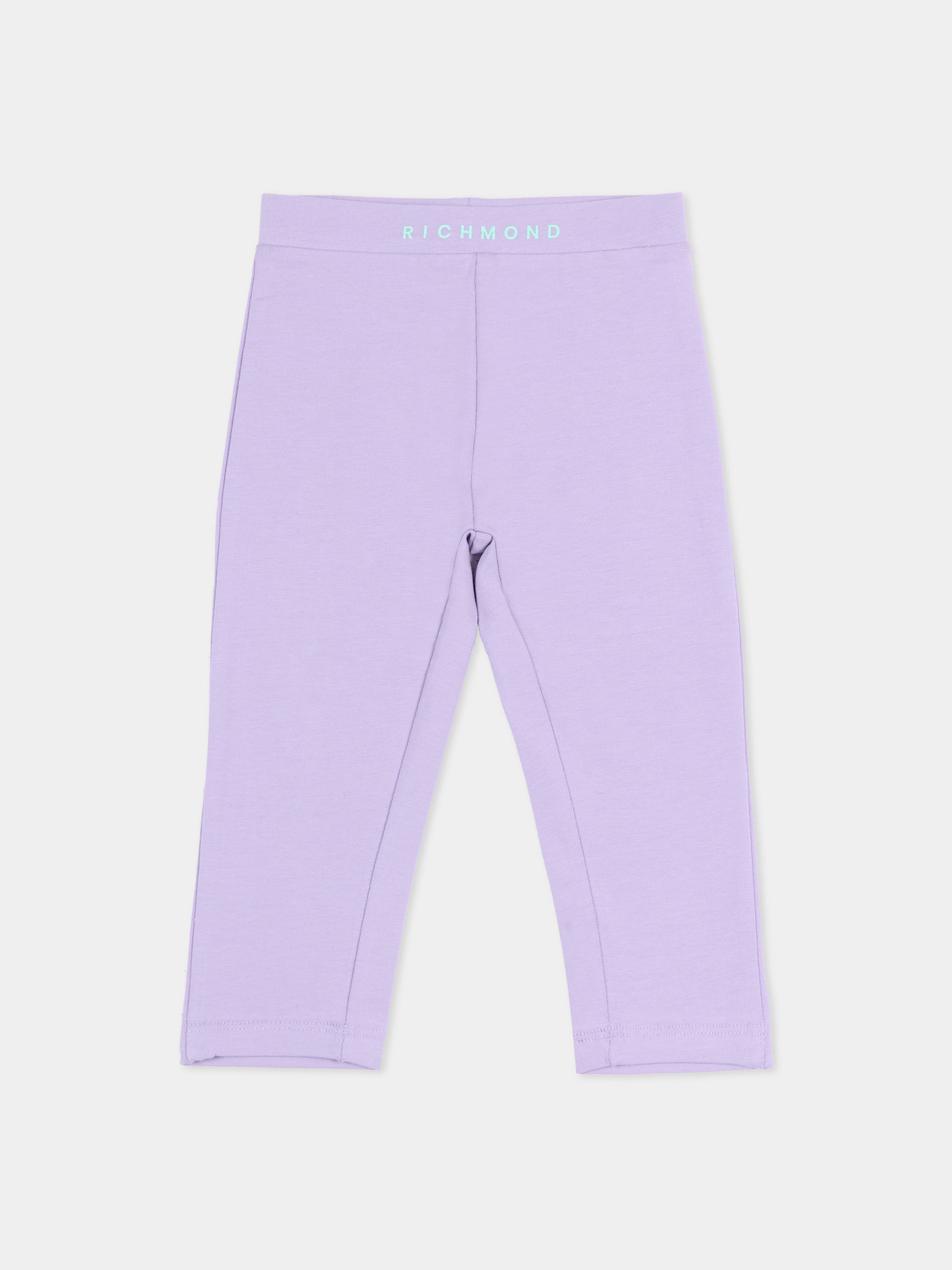 Leggings lilla per neonata con logo,Richmond,RIP26086LE VIOLET TULIP