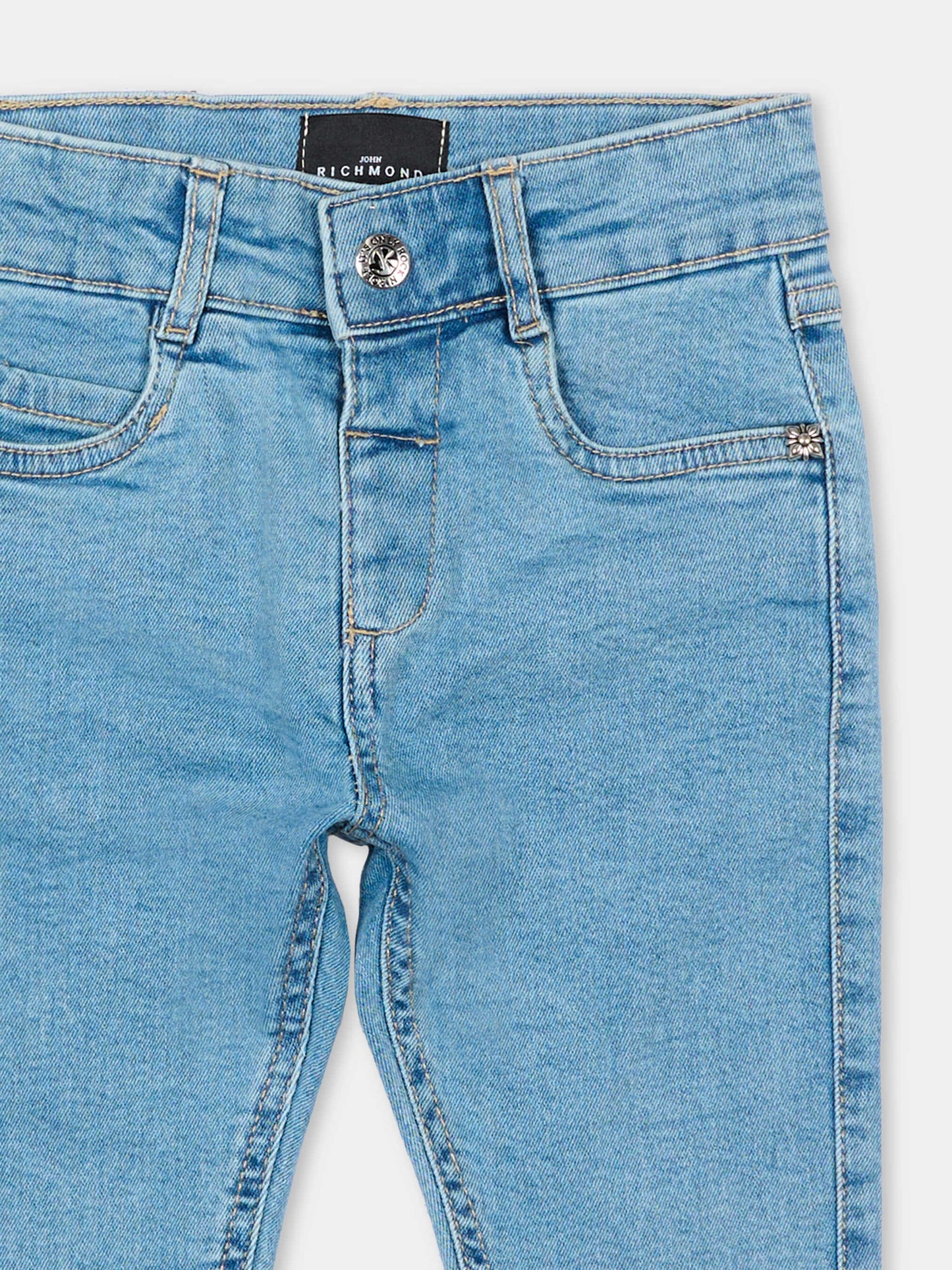 Jeans denim per neonato con ricamo,Richmond,RIP26106JE DENIM BLUE LIGHT
