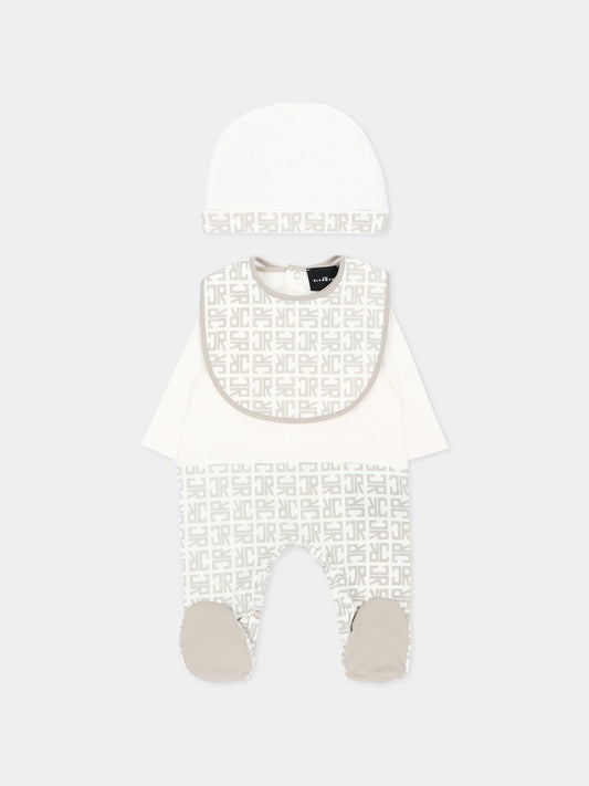 Set tutina grigio per neonato con logo,Richmond,RLP26001TU GREY