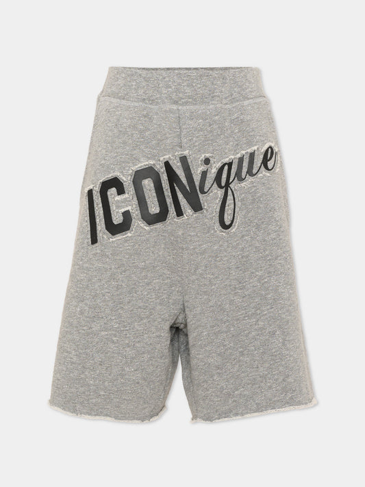 Shorts grigi per bambino con logo,Dsquared2,DQ3390 D0AHK DQ902