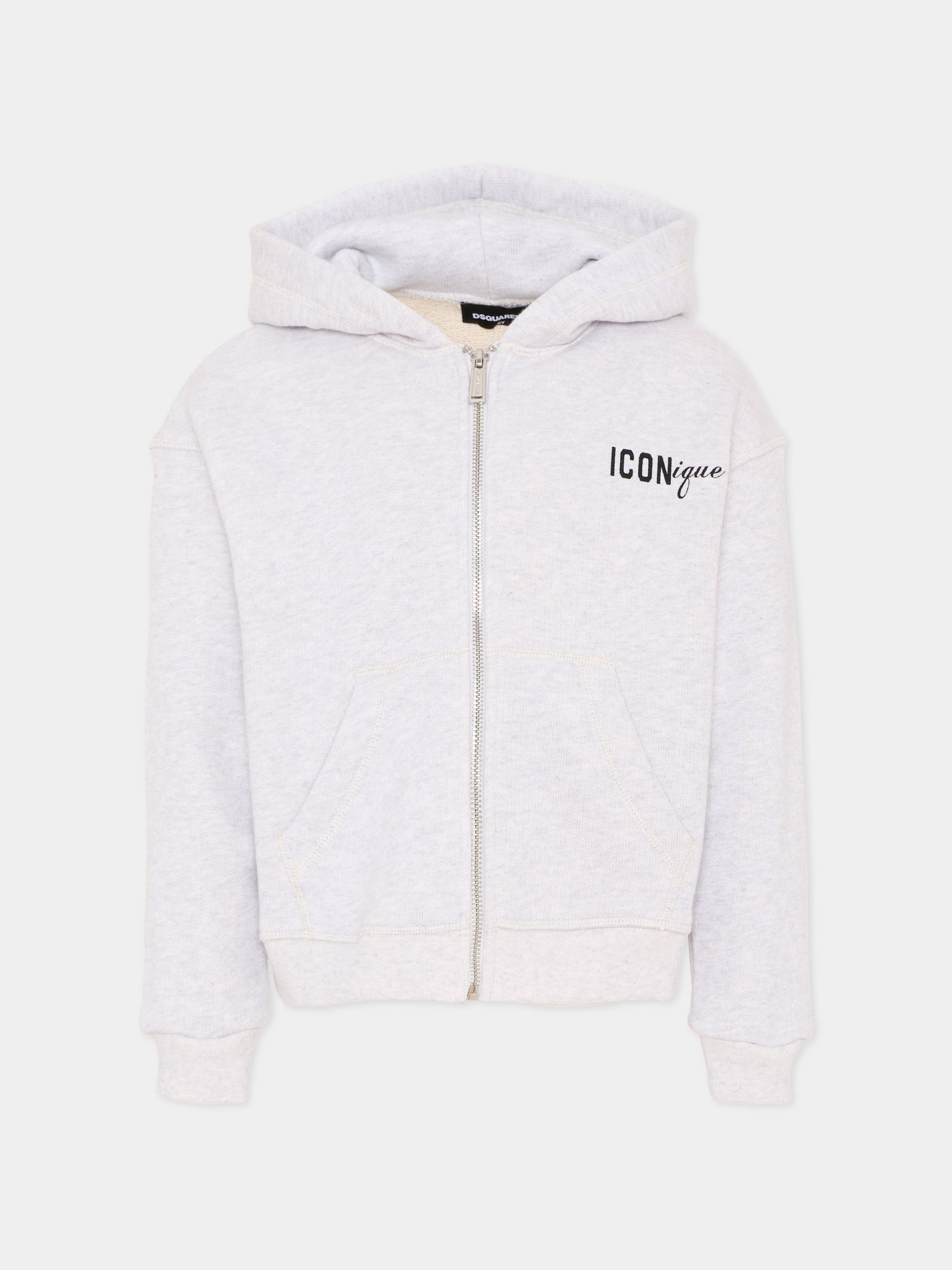 Felpa grigia per bambino stampa cappellini,Dsquared2,DQ3391 D0AGA DQ921