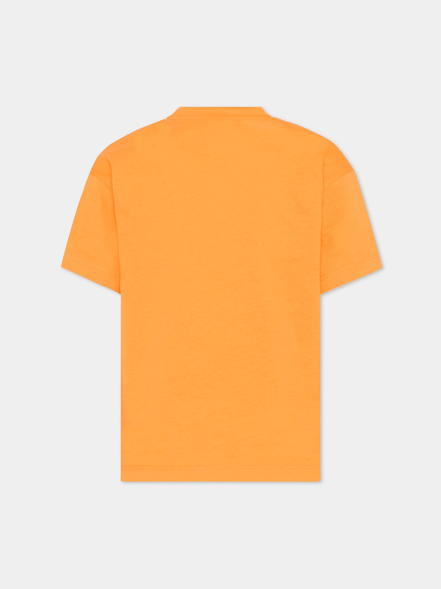 T-Shirt arancione per bambino con stampa jungle,Roberto Cavalli Kids,CBP26150TS ORANGE B.OF PARADISE