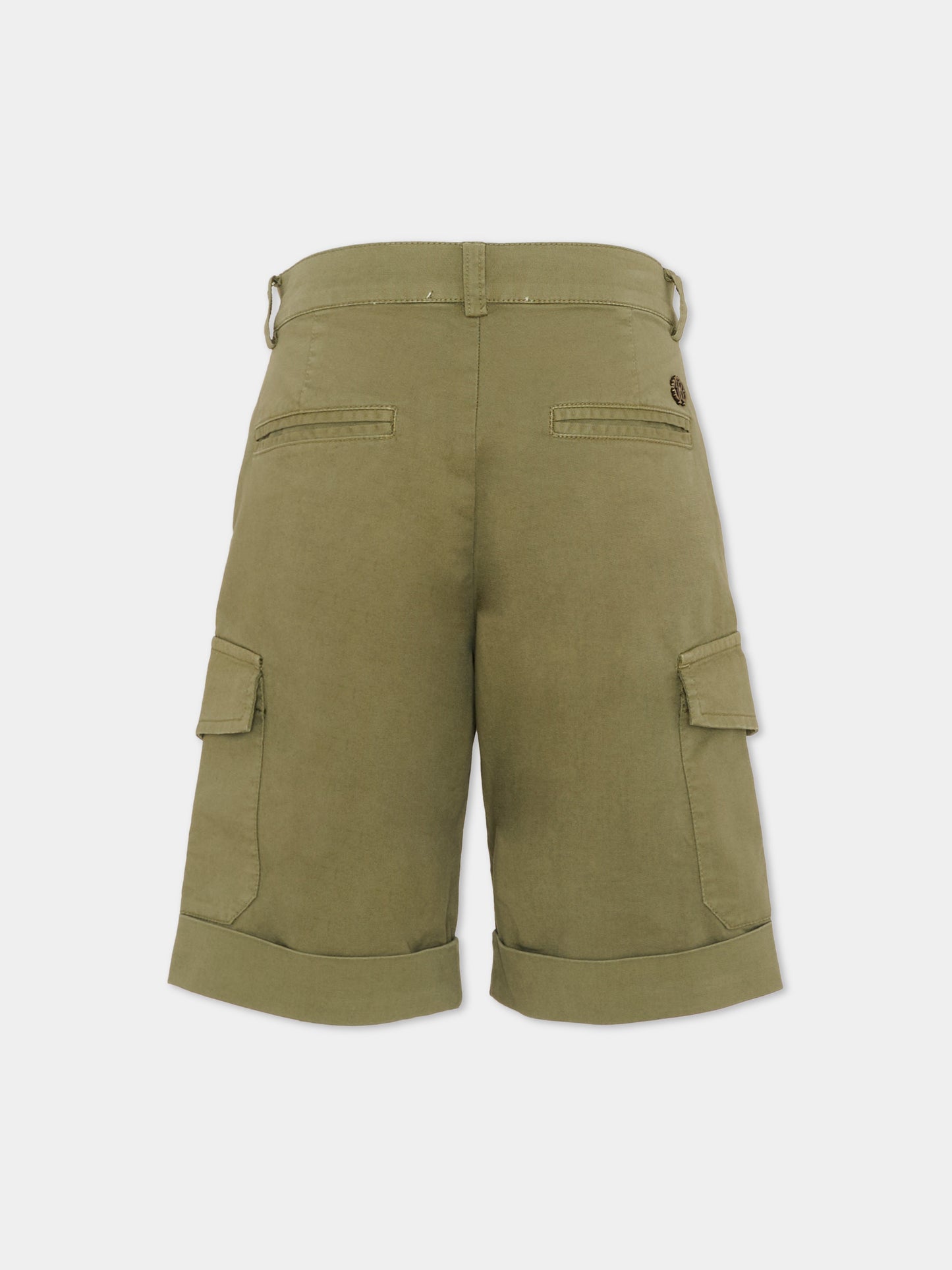 Shorts verdi cargo per bambino,Roberto Cavalli Kids,CBP26151BE GREEN MAYFLY