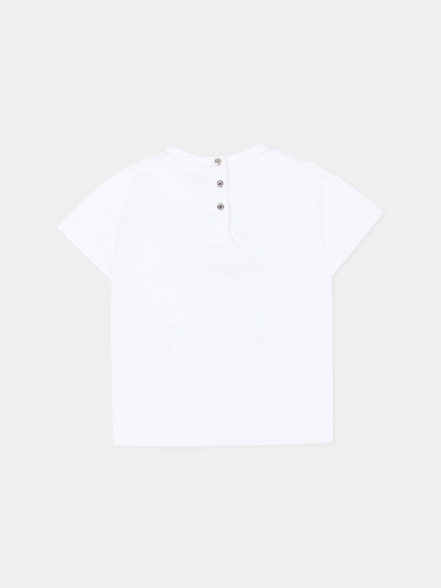 T-shirt bianca per neonato con stampa tropicale,Roberto Cavalli Kids,CIP26083TS WHITE