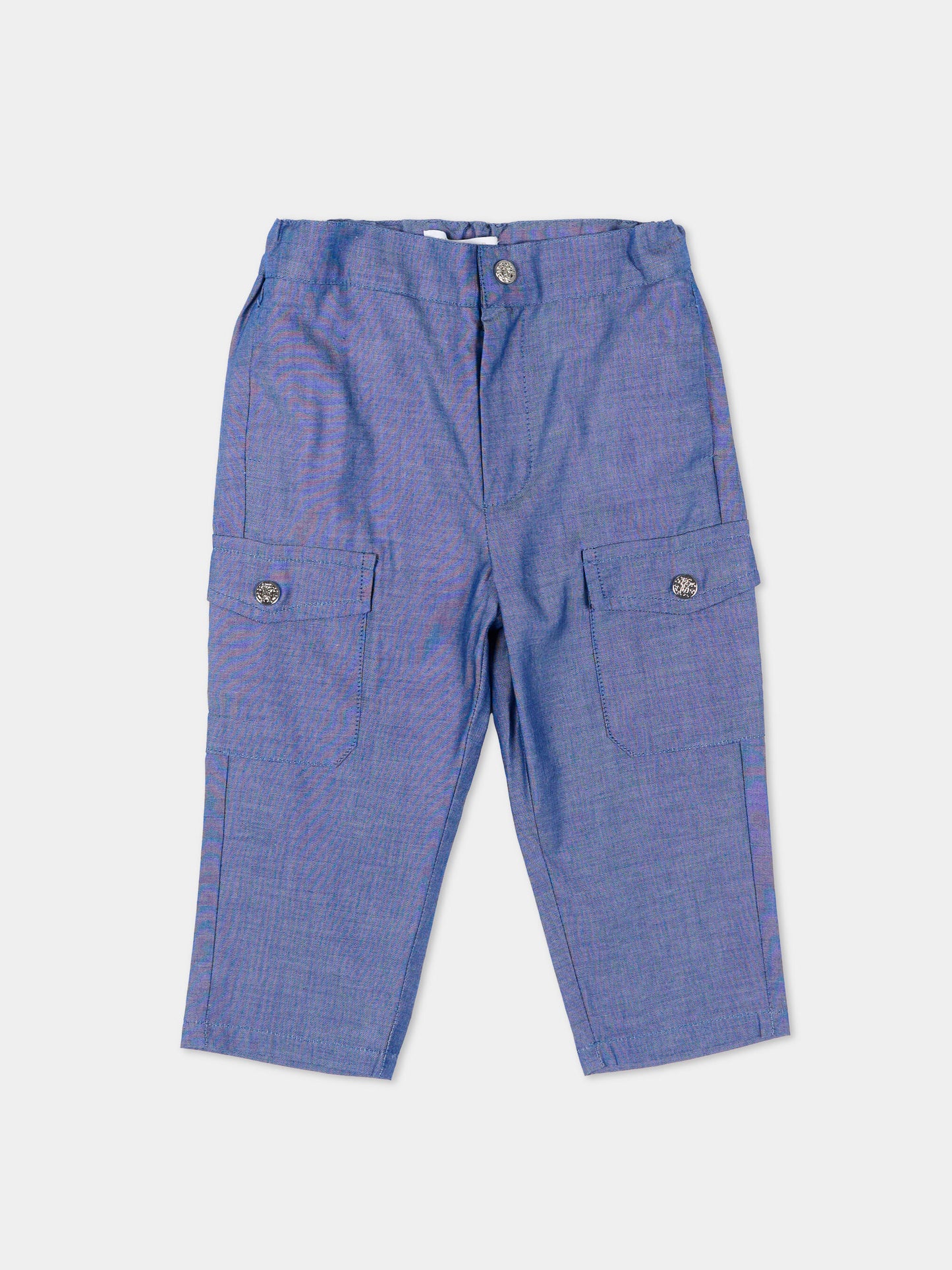 Jeans denim per neonato con tasche cargo,Roberto Cavalli Kids,CIP26091PA BLUE DARK