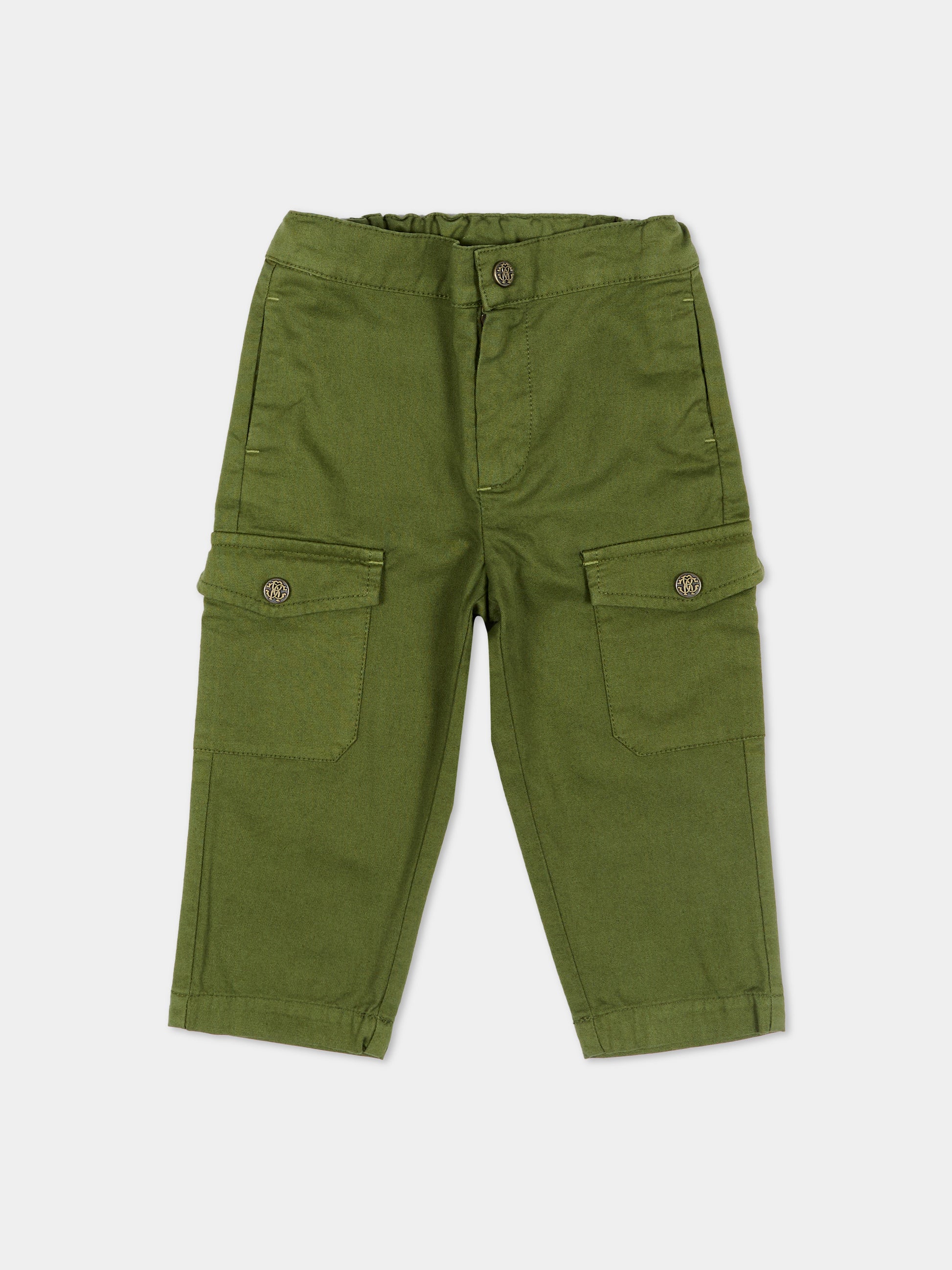 Pantaloni verdi per neonato cargo,Roberto Cavalli Kids,CIP26103PA GREEN MAYFLY