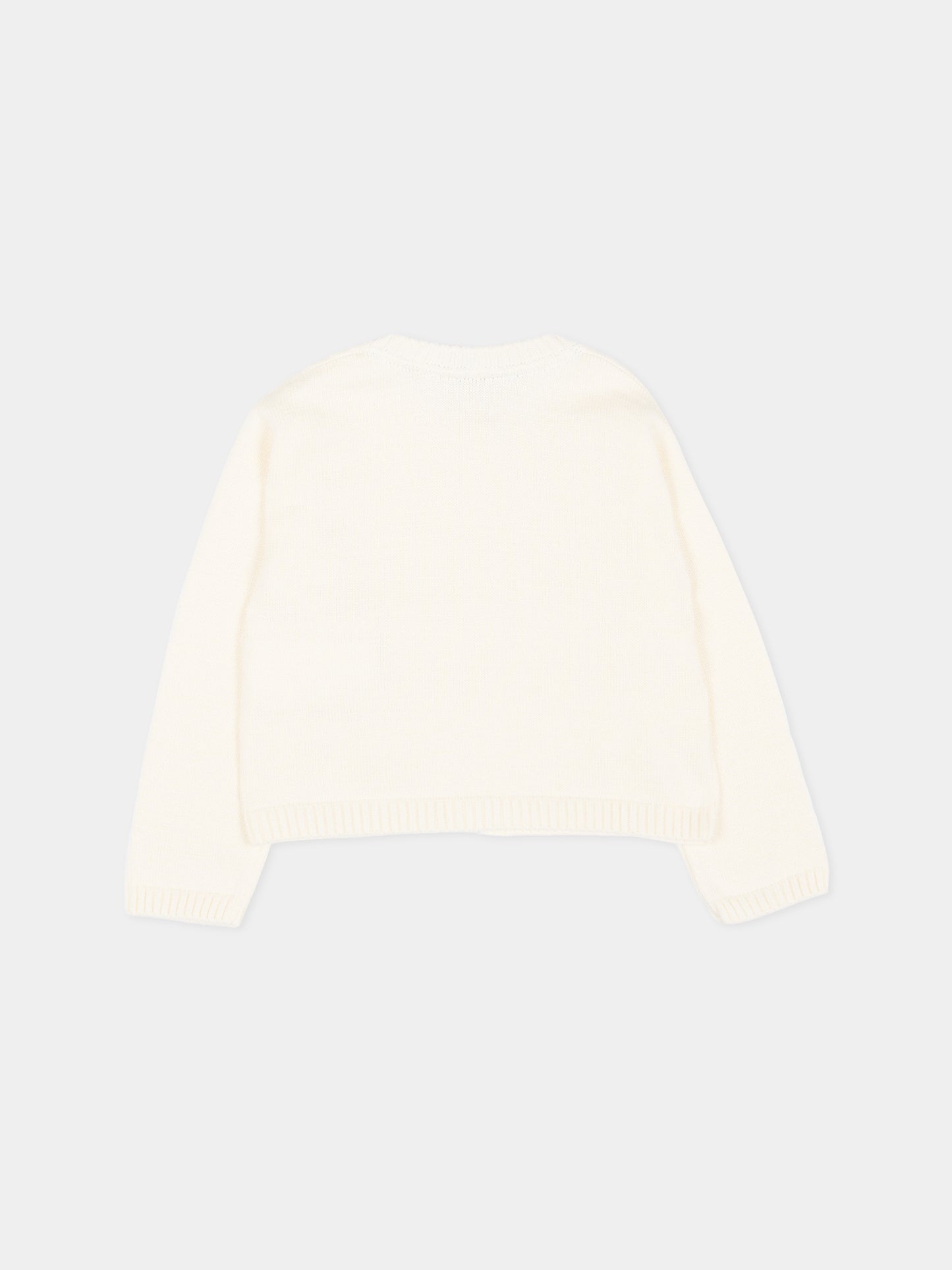 Cardigan avorio per neonata con logo,Roberto Cavalli Kids,CIP26115CD AVORIO CANNOLI CREAM