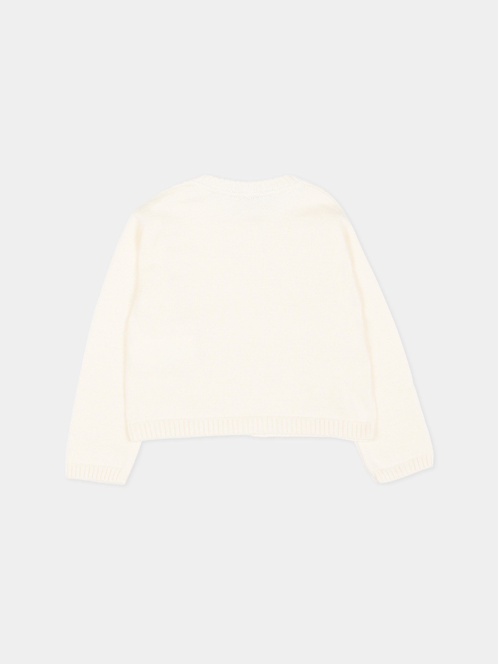 Cardigan avorio per neonata con logo,Roberto Cavalli Kids,CIP26115CD AVORIO CANNOLI CREAM