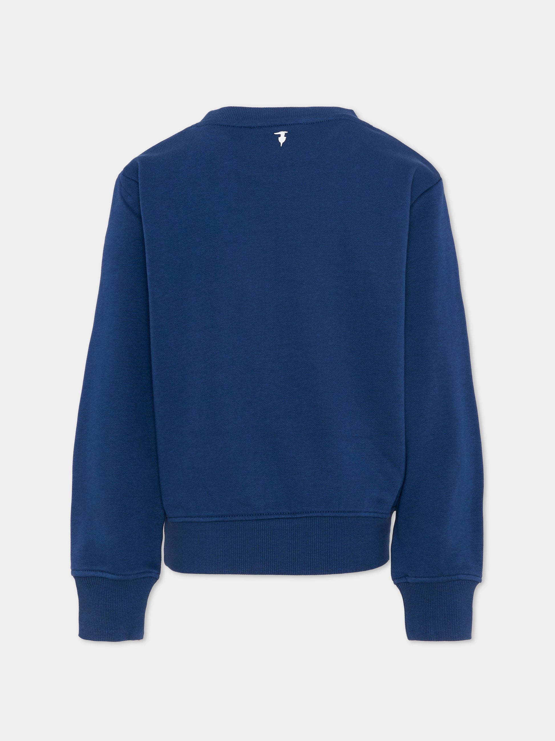 Felpa blu per bambino con logo,Trussardi Junior,TBP26013FE BLUE ESTATE