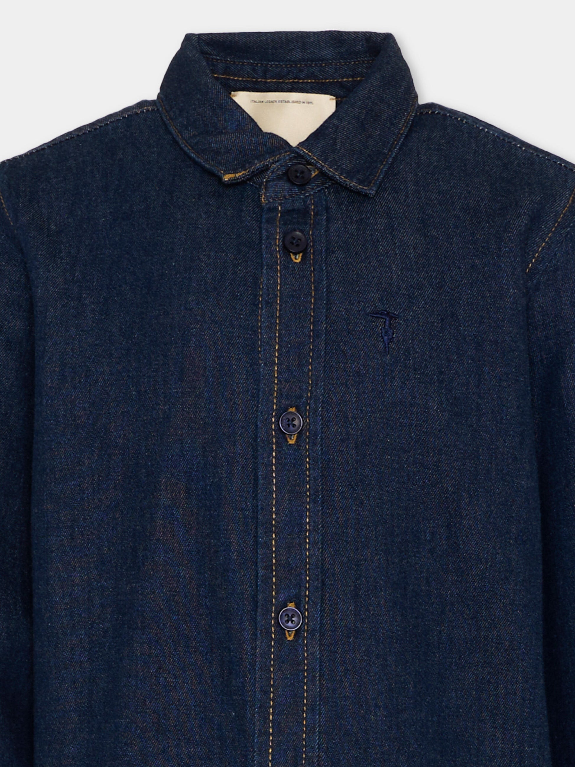 Camicia denim per bambino,Trussardi Junior,TBP26105CA DENIM RAW
