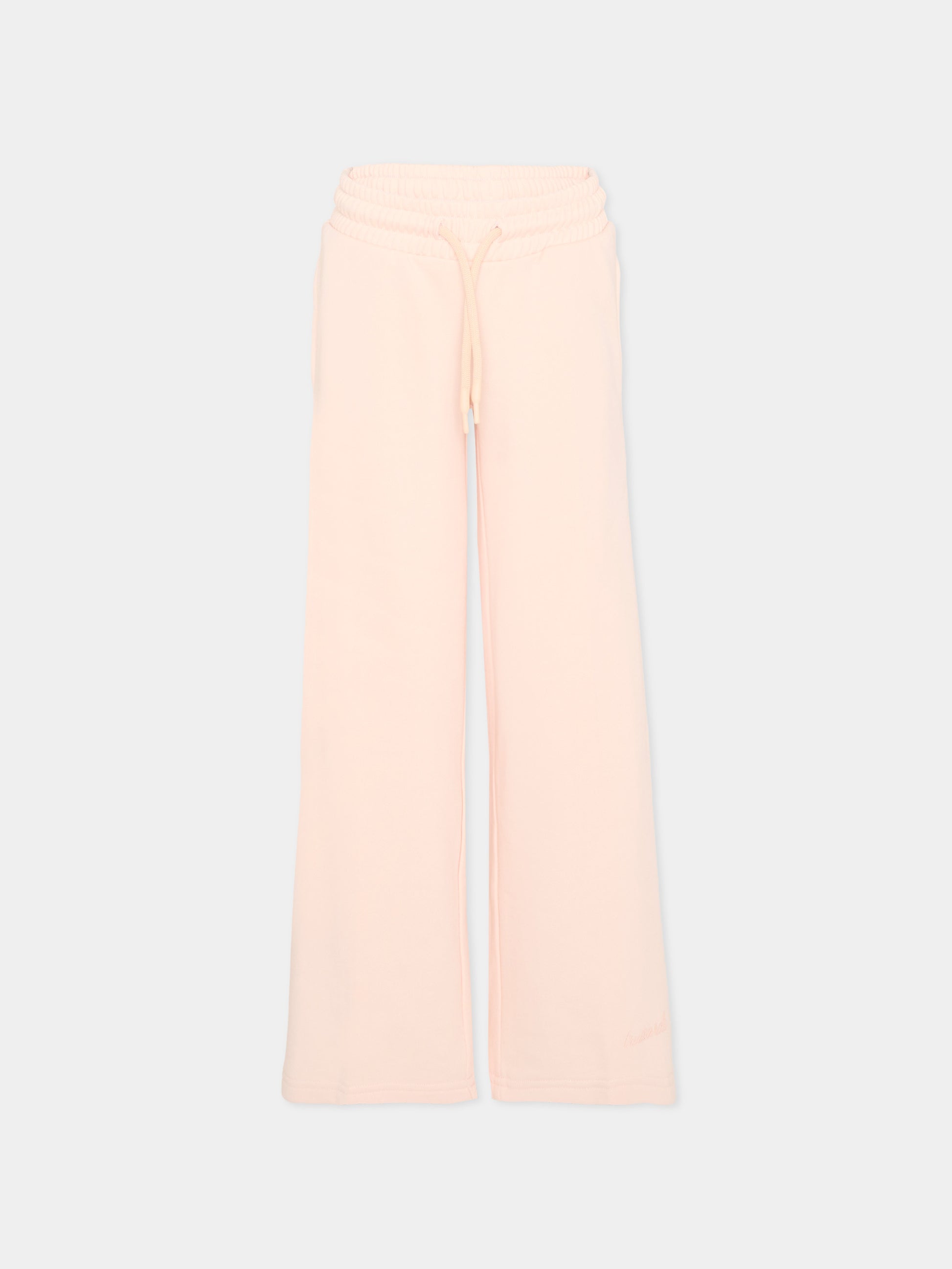 Pantaloni sportivi rosa per bambina con logo,Trussardi Junior,TGP26012PA PINK SCALLOP SHELL