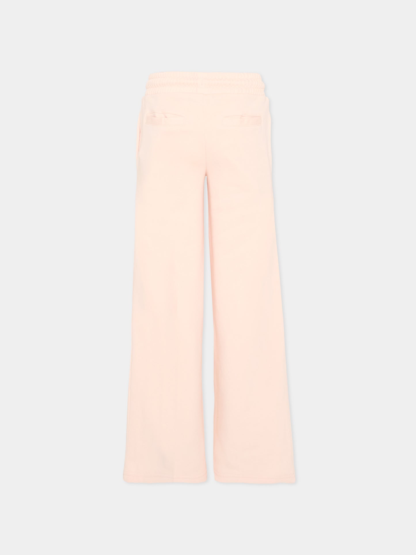 Pantaloni sportivi rosa per bambina con logo,Trussardi Junior,TGP26012PA PINK SCALLOP SHELL