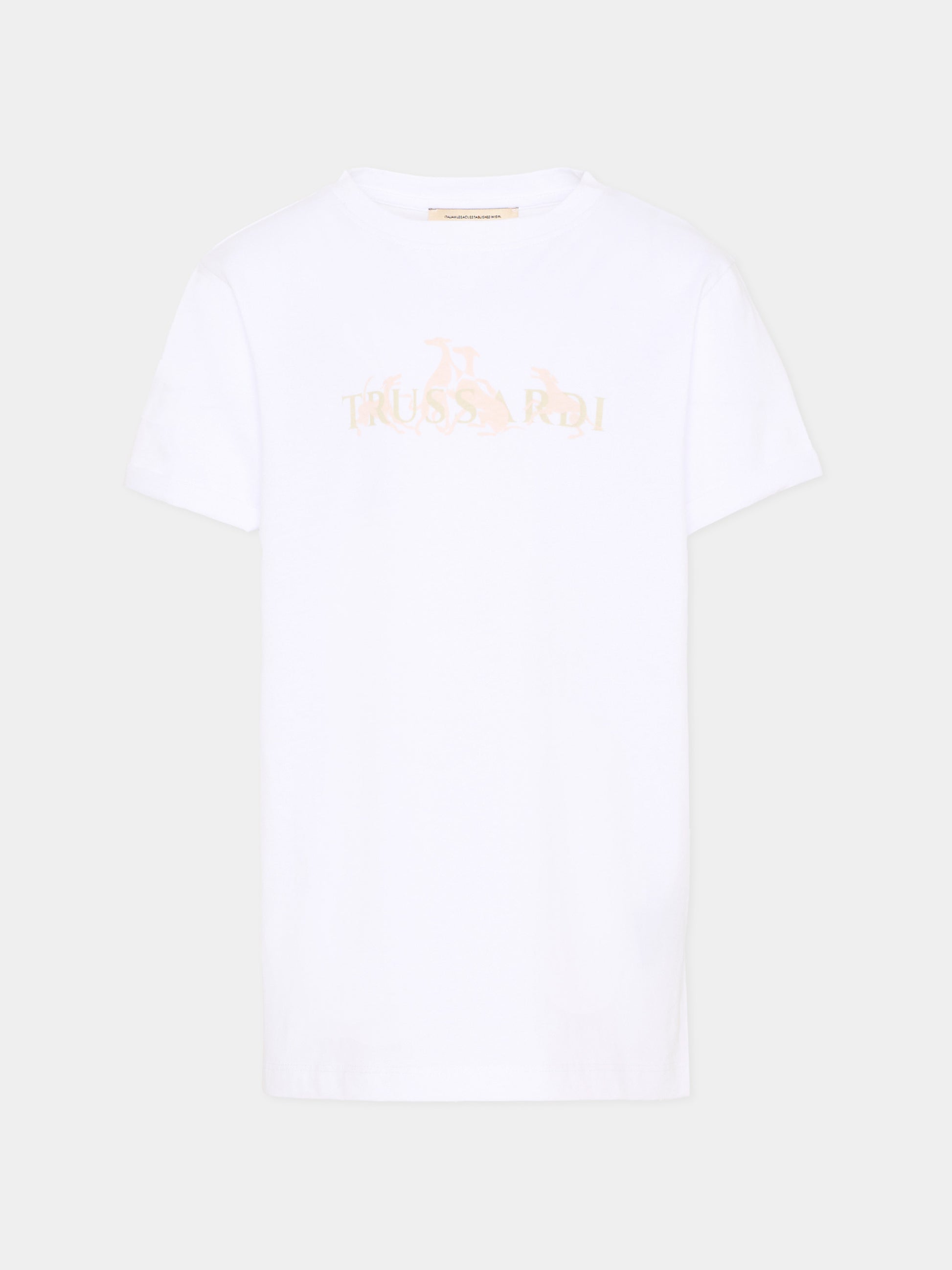 T-Shirt bianca per bambina con logo,Trussardi Junior,TGP26061TS WHITE