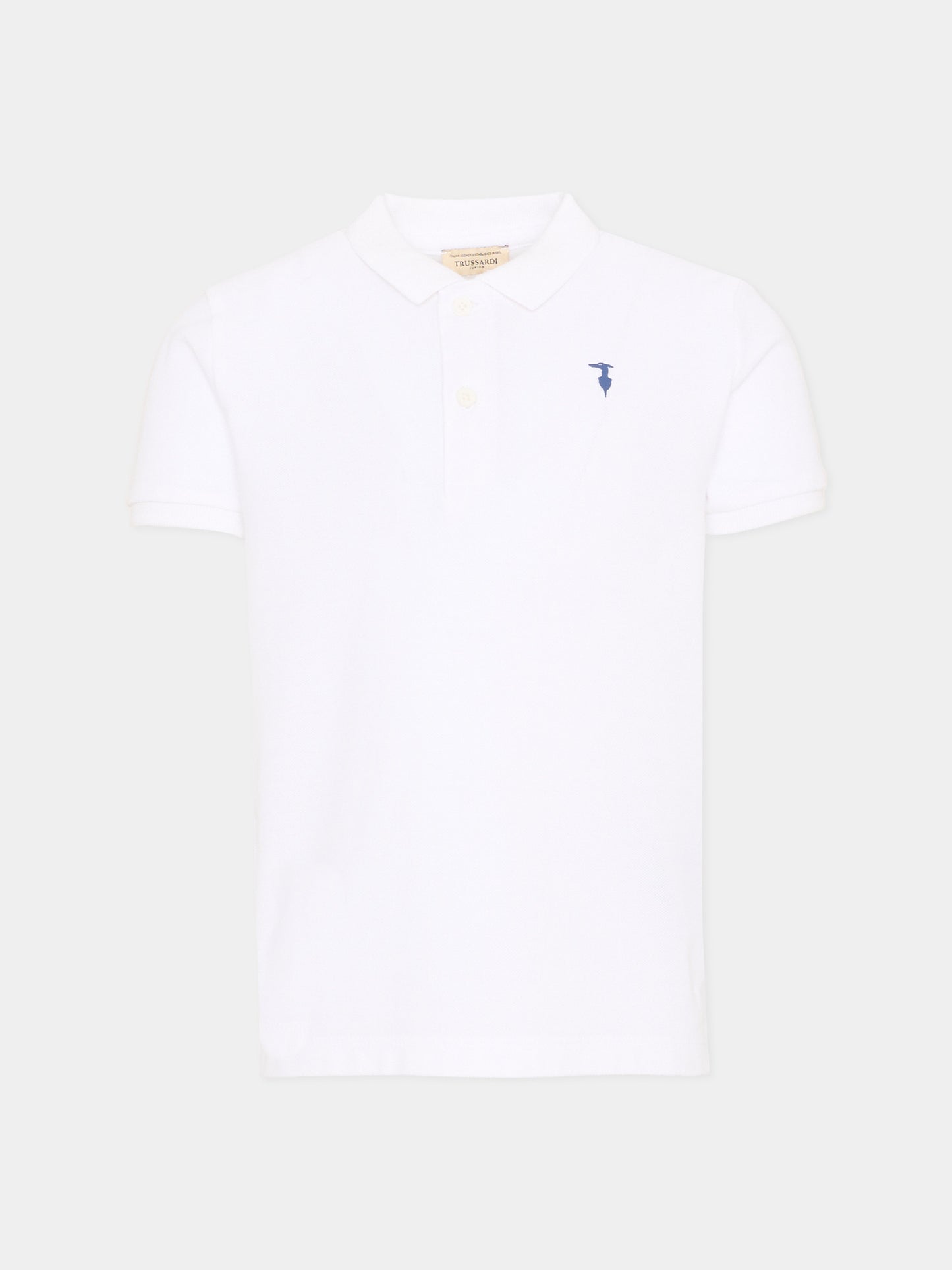 Polo bianca per bambino con levriero,Trussardi Junior,TIP26002PO WHITE OPTICAL