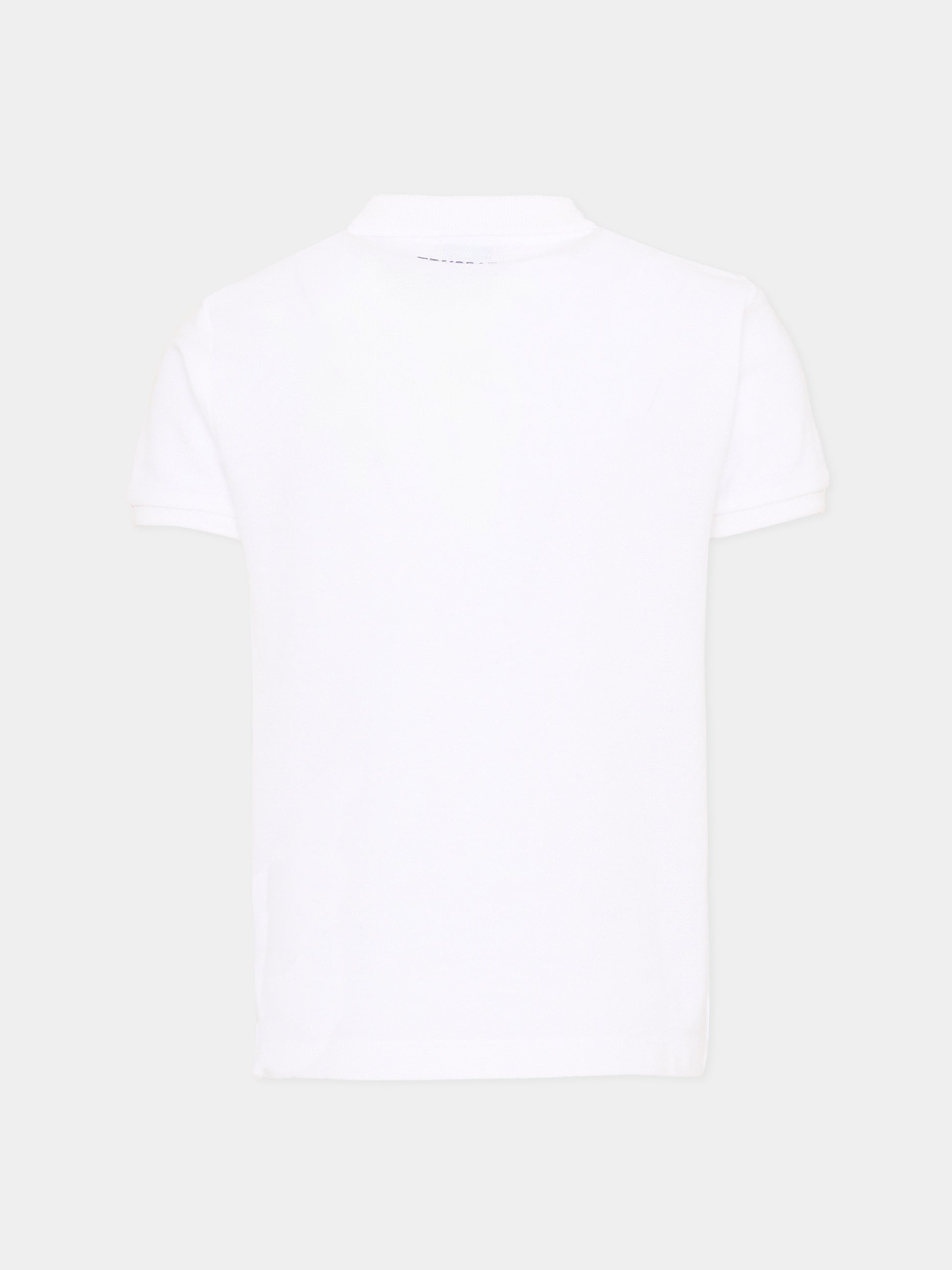 Polo bianca per bambino con levriero,Trussardi Junior,TIP26002PO WHITE OPTICAL