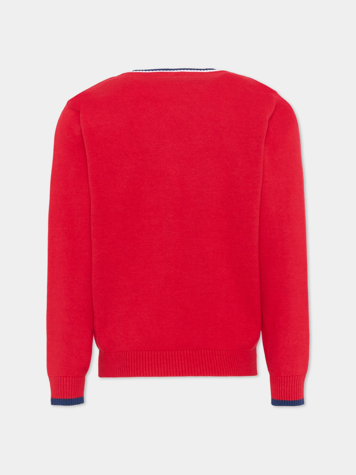 Cardigan rosso per bambino con levriero,Trussardi Junior,TIP26007CD RED LYCHEE